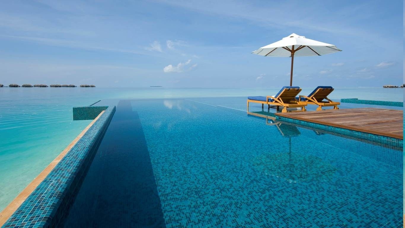 swimming pool vacations summer tropical sea resort water maldives beach nature landscape wallpaper