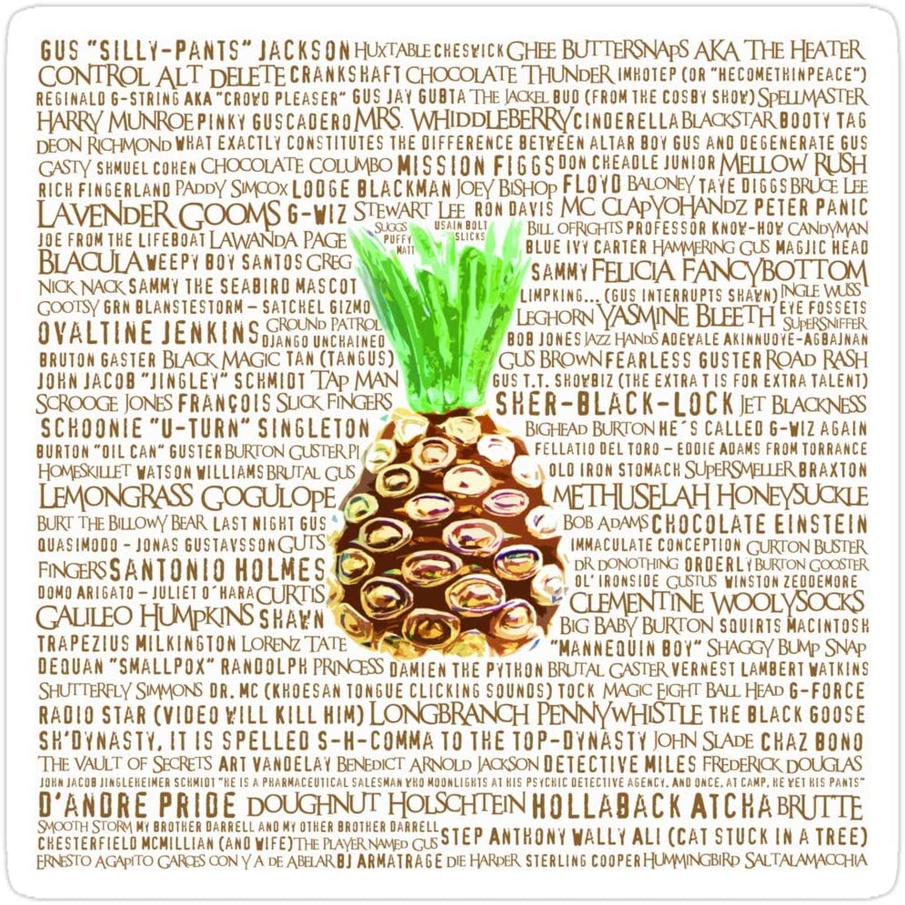 PCs Stickers Psych Burton Guster Nicknames Show Pineapple Room Decorative TV Pop Culture Sticker for Laptop, Phone, Cars, Vinyl Funny Stickers Decal for Laptops, Guitar, Fridge: Kitchen