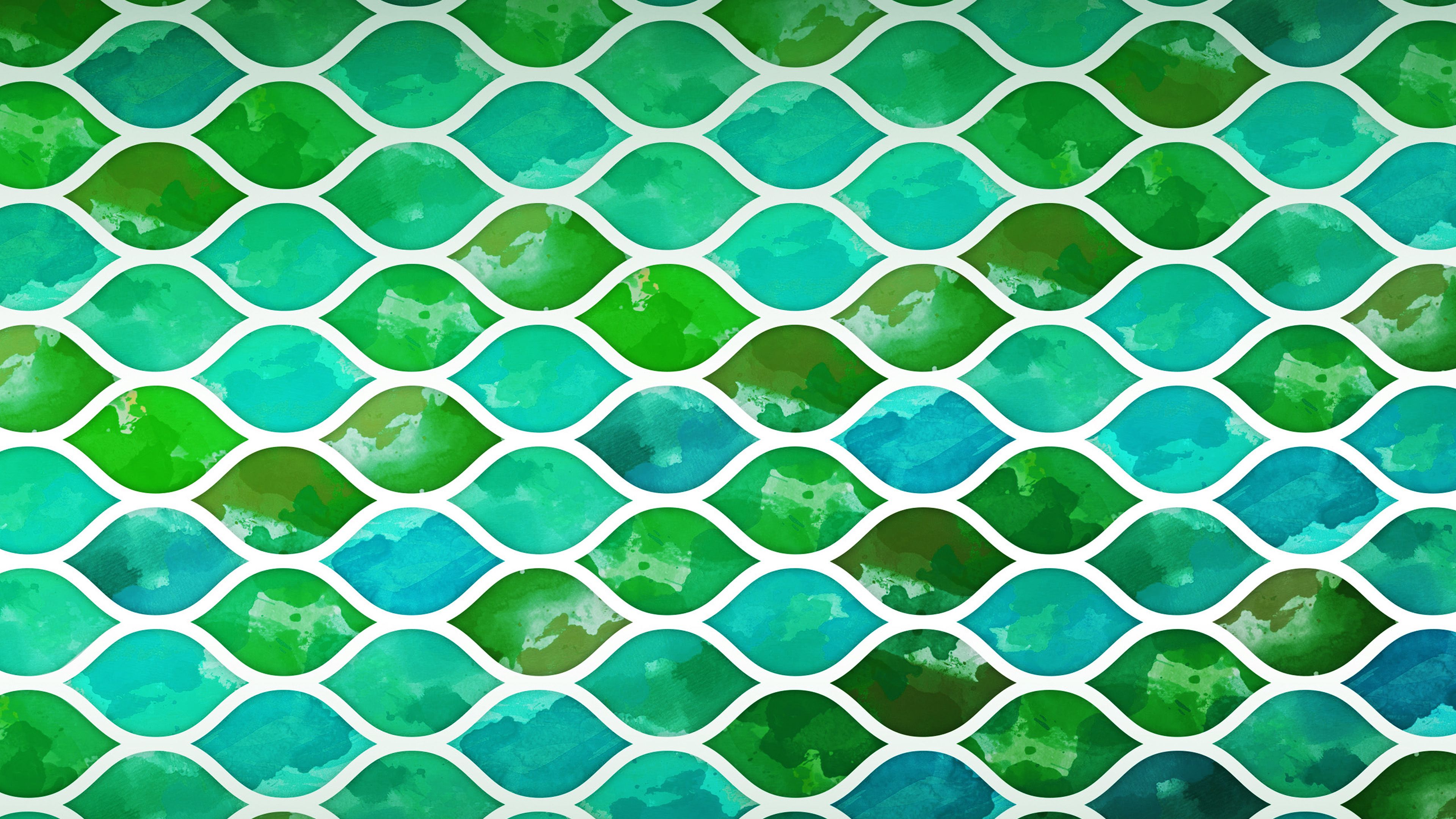 Art Green Watercolor Pattern Wallpaper