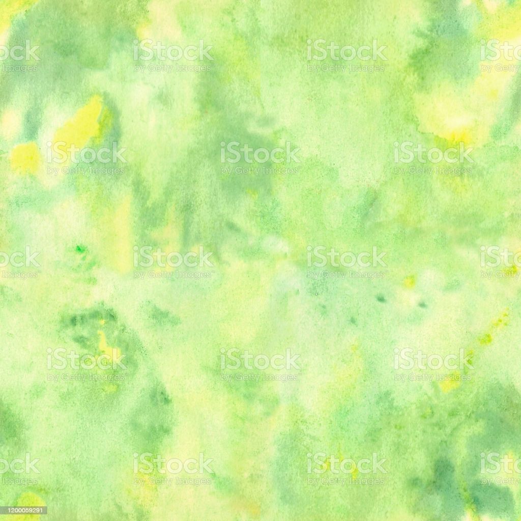 Watercolor Yellowgreen Background With Splashes Drops Seamless Pattern Stock Illustration Image Now