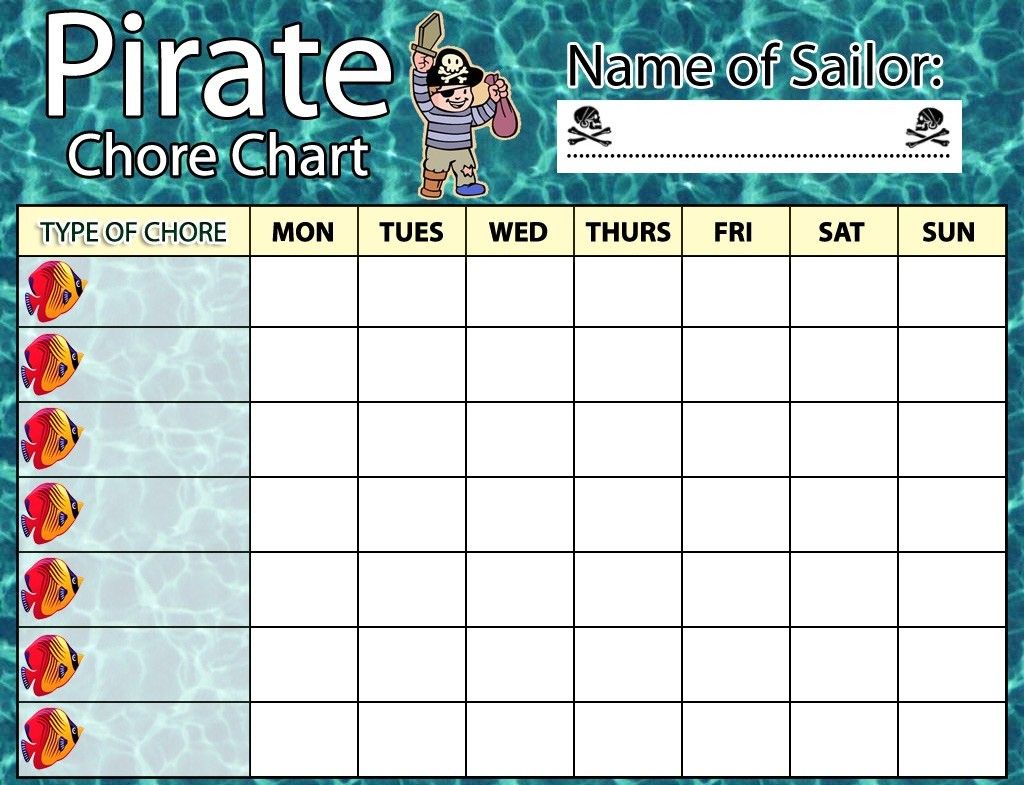 Pirate Chore Chart. Rooftop Post Printables