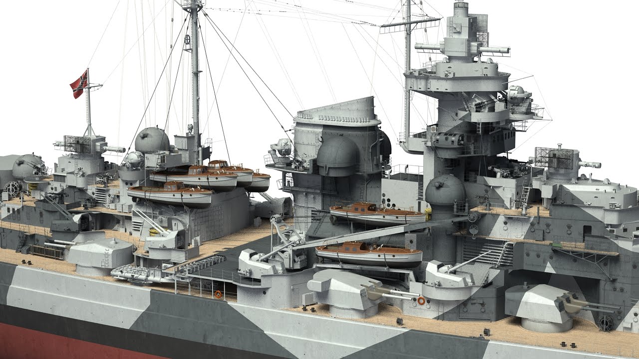 German battleship Tirpitz in 3D Publishing's book by Stefan Dramiński