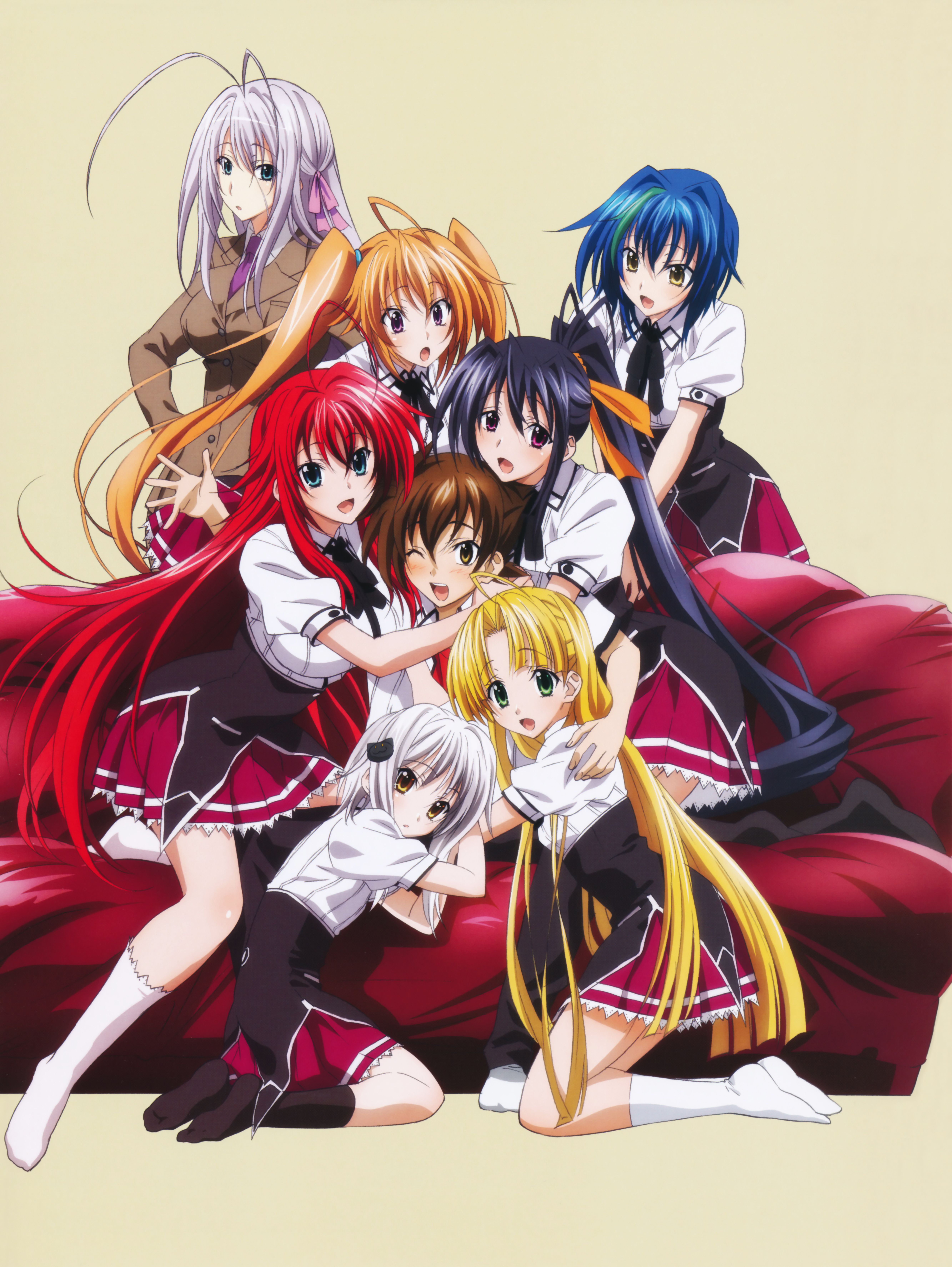 High School DxD (Rias Gremory, Akeno Himejima, Toujou Koneko, Asia Argento, Zenovia (High School DxD), Issei Hyoudou, Shidou Irina, Rossweisse)