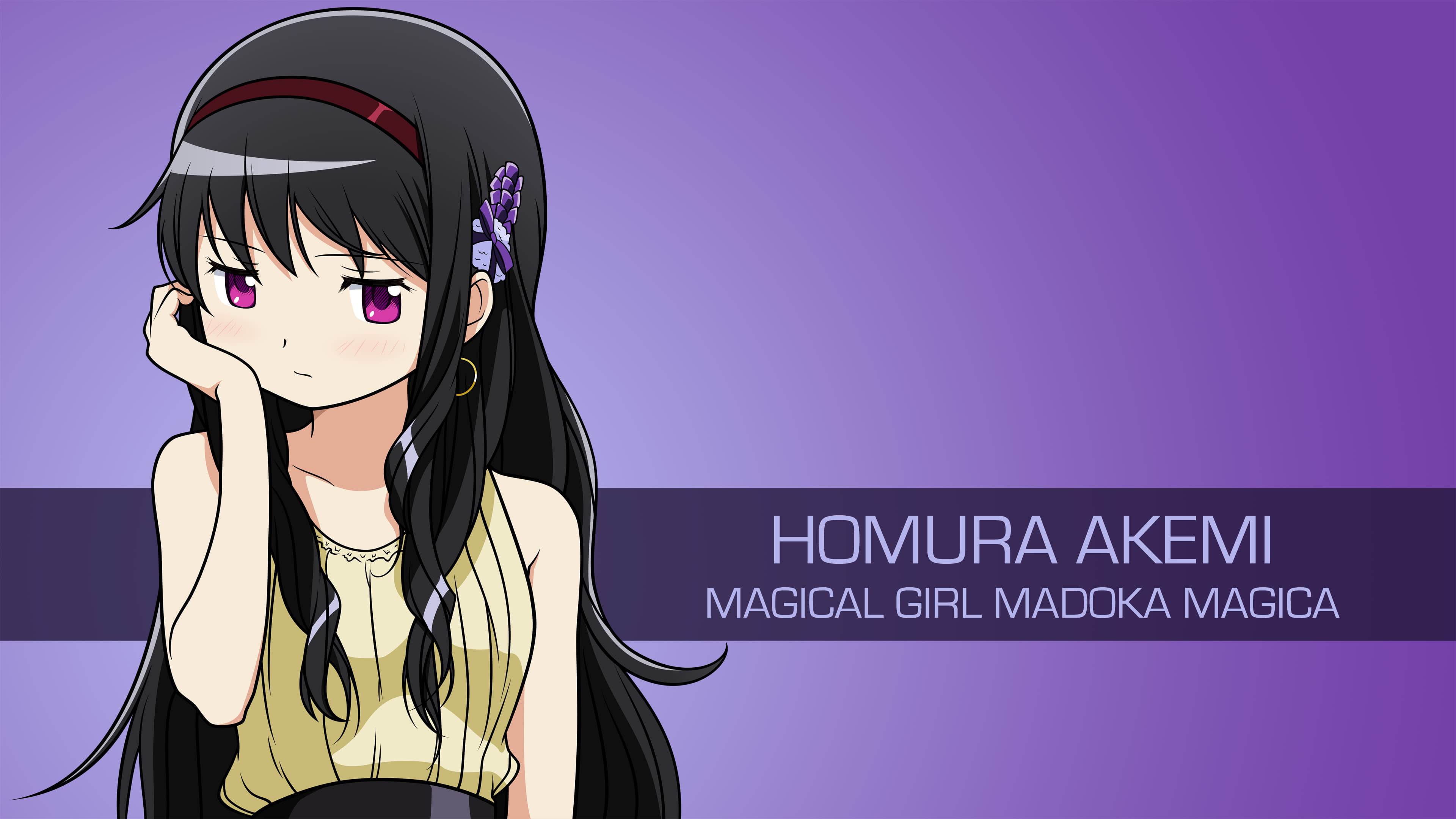 Homura Akemi Portrait Magical Girl Madoka Magica UHD 4K Wallpapers.