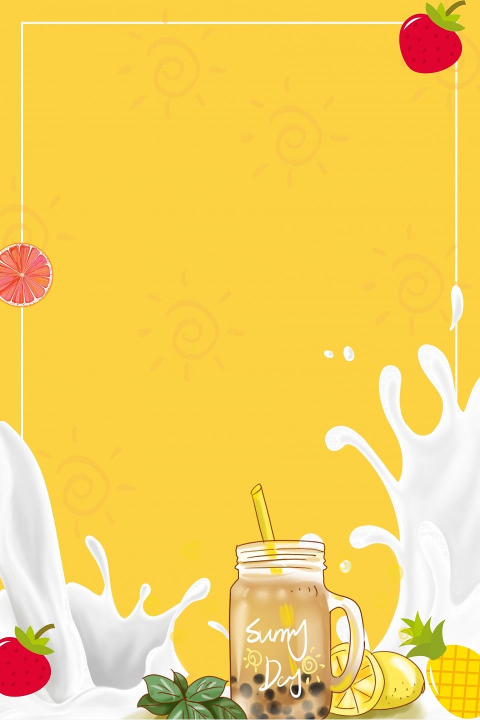 Milk Tea Poster Background Material. Tea wallpaper, Milk tea, Tea illustration