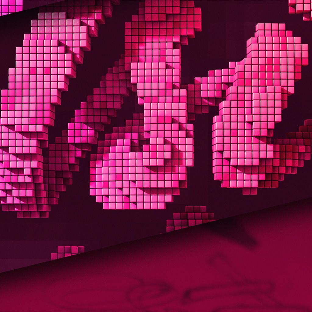 Digital Pixel Art Pink Pattern Background Wallpaper