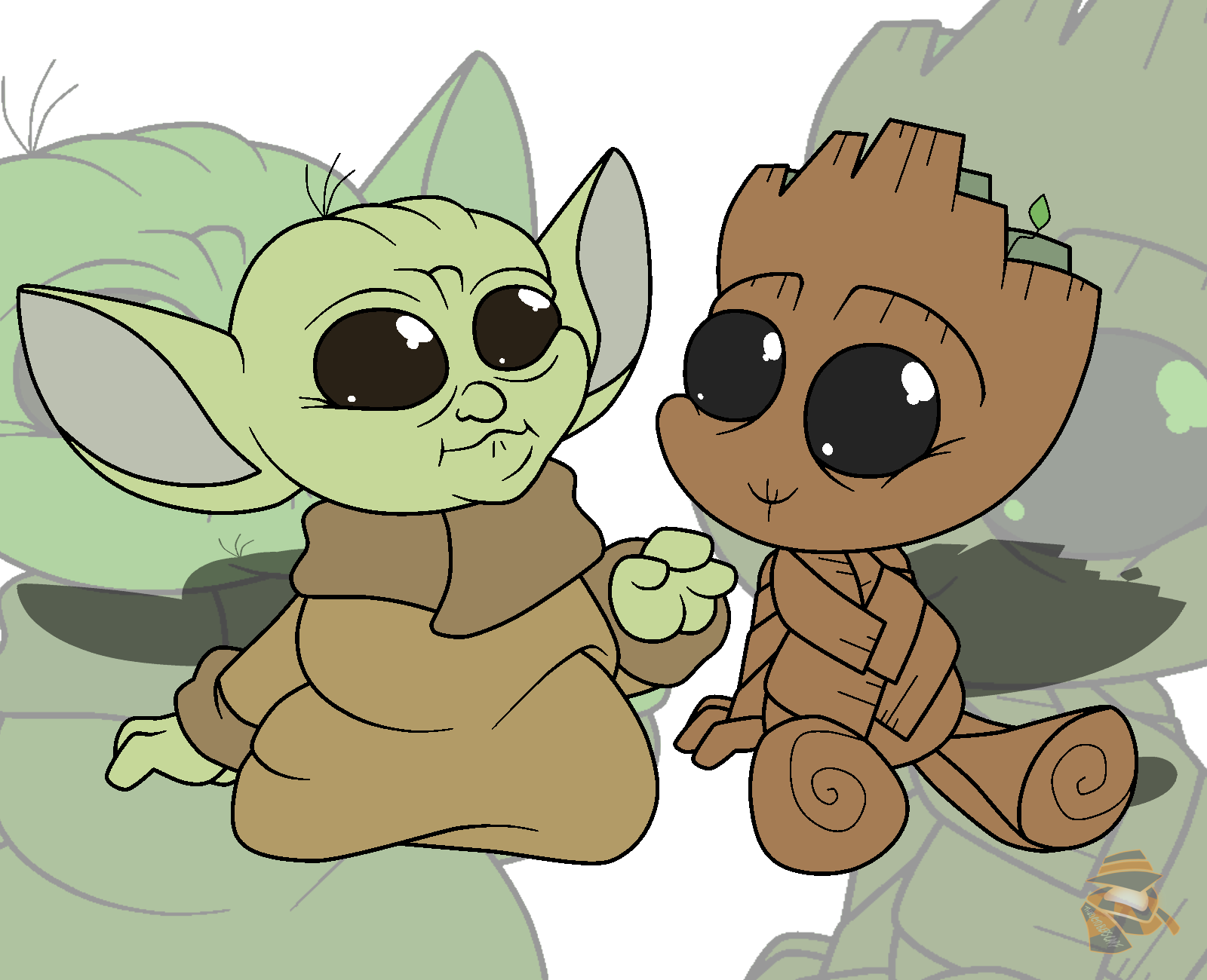 Stitch Baby Yoda And Groot Wallpaper