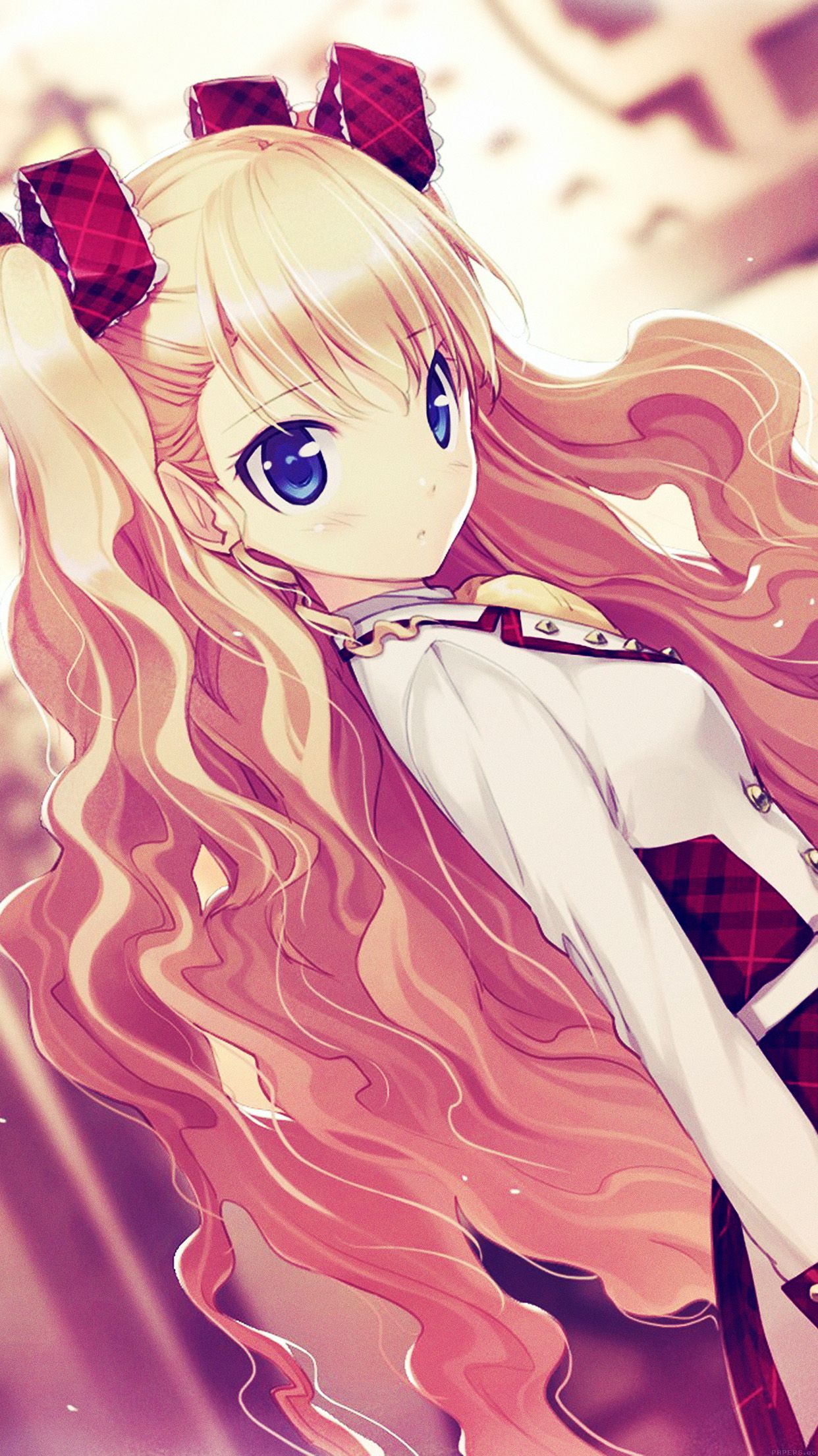 Anime Girl Blonde Hair Gold Eyes
