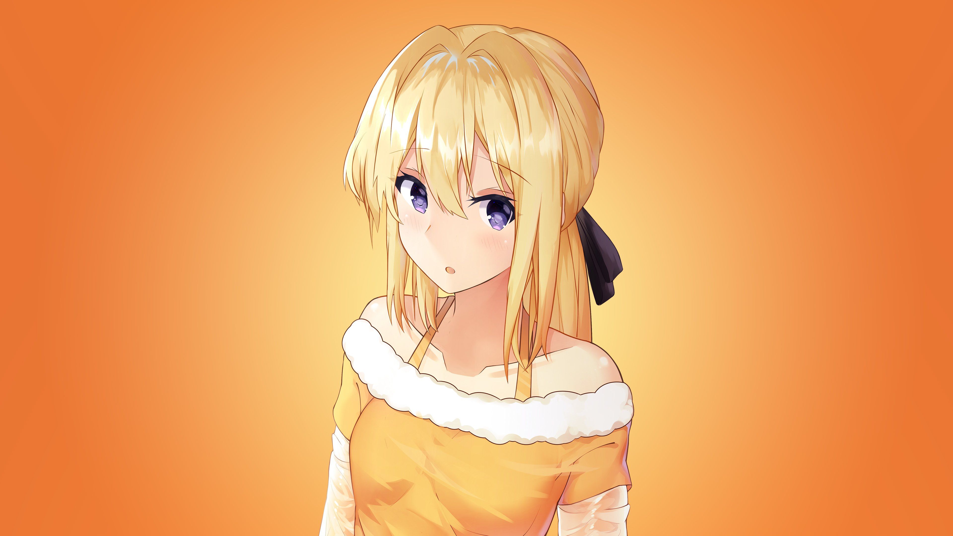 Orange Anime Girl Wallpaper Free Orange Anime Girl Background