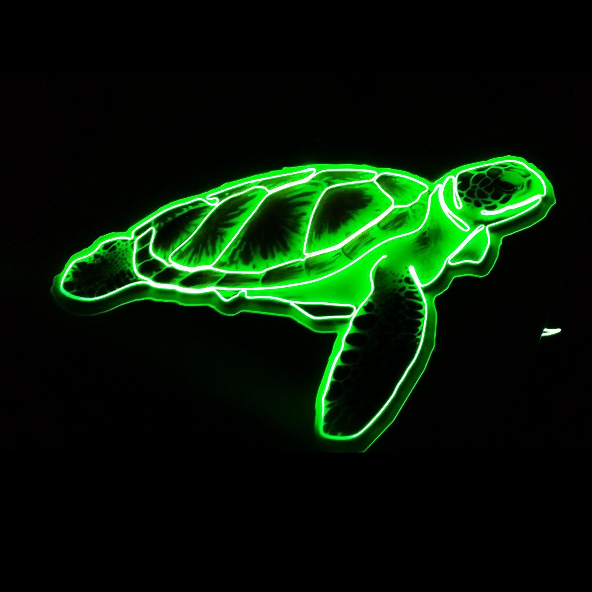 Beautiful World Sea Turtle Neon Wall Art, Glowing Turtle!