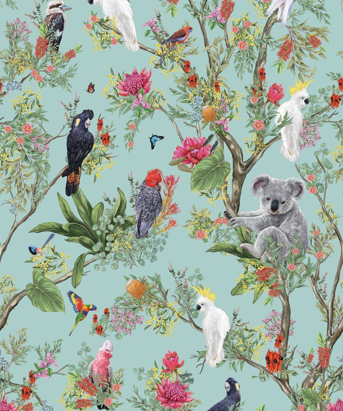 Australia Wallpaper in Jade from the Kingdom Home Collection