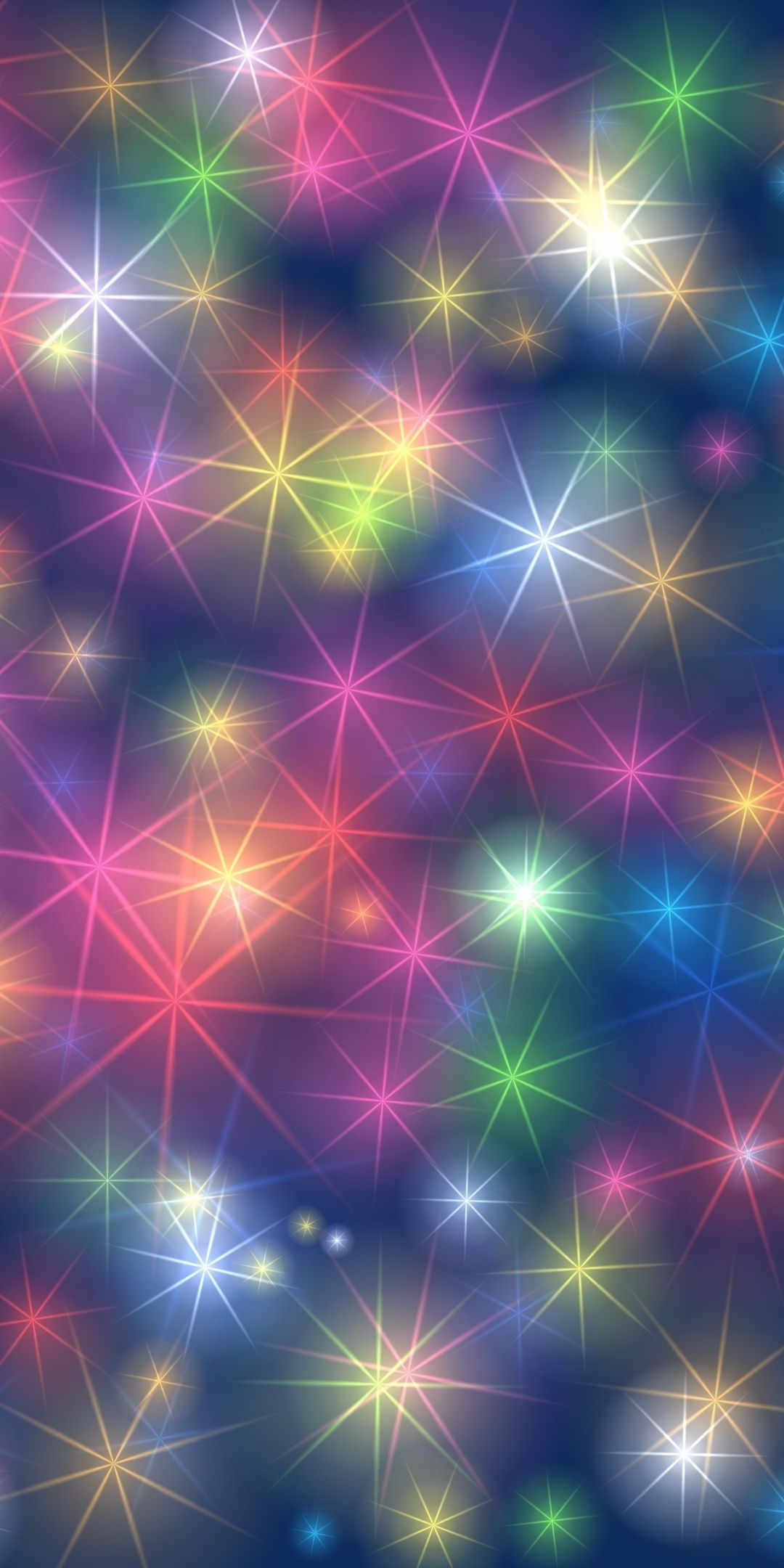 Colorful, snowflakes, patterns, glow, blur, 1080x2160 wallpaper. Rainbow wallpaper, Glitter wallpaper, Cellphone wallpaper