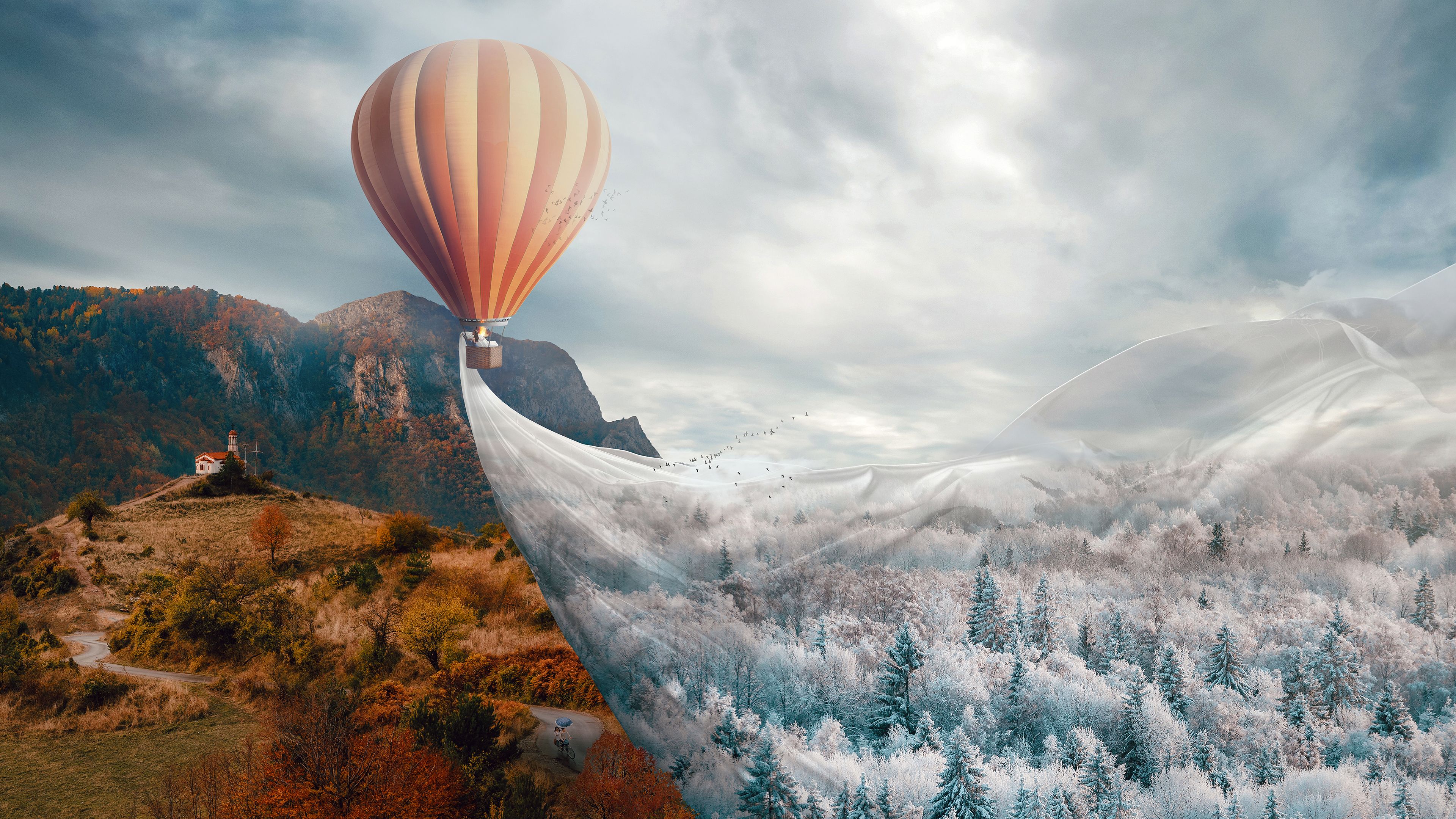 Hot air Balloon Fantasy 4K Wallpaper