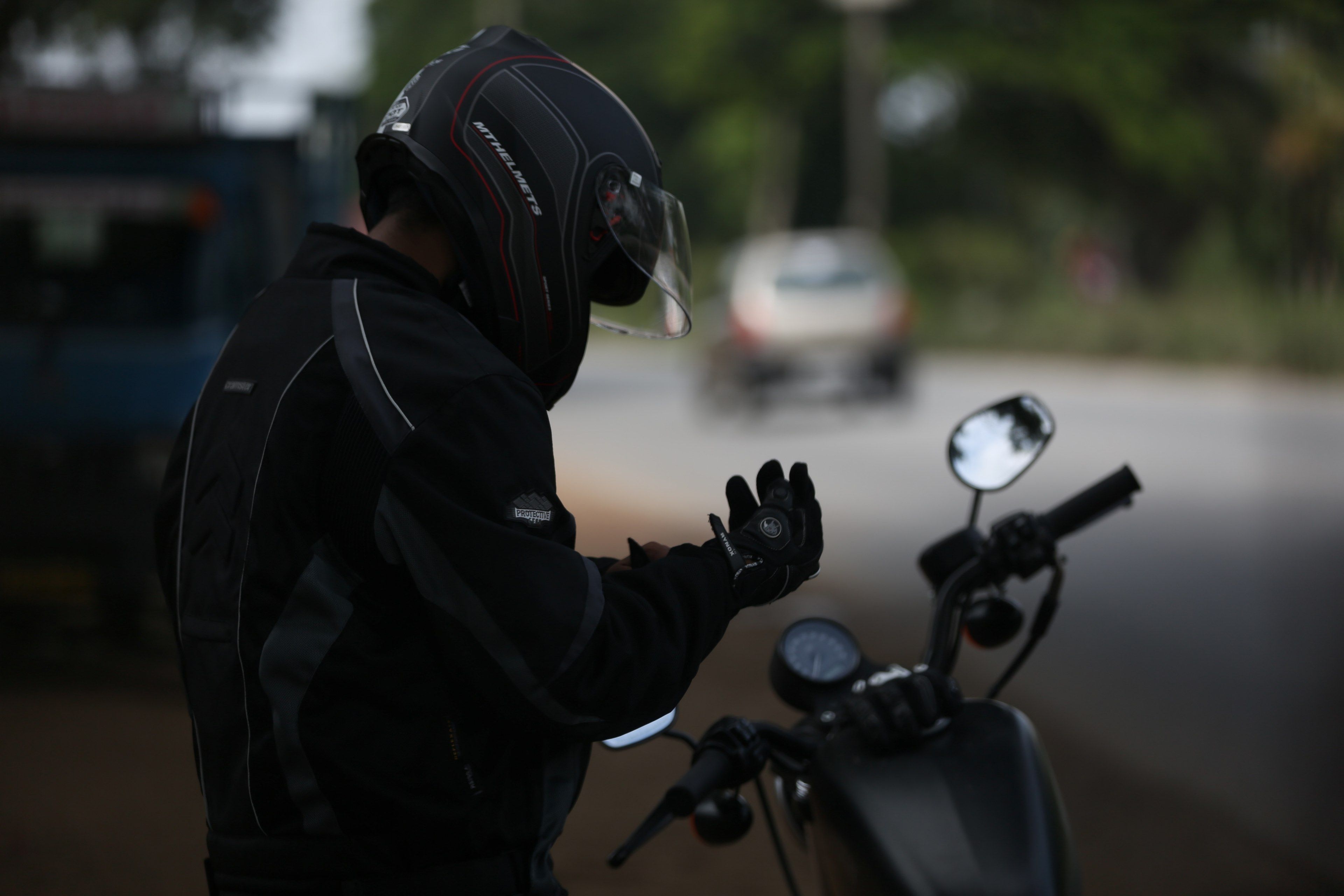 Wallpaper / person man helmet and biker HD 4k wallpaper