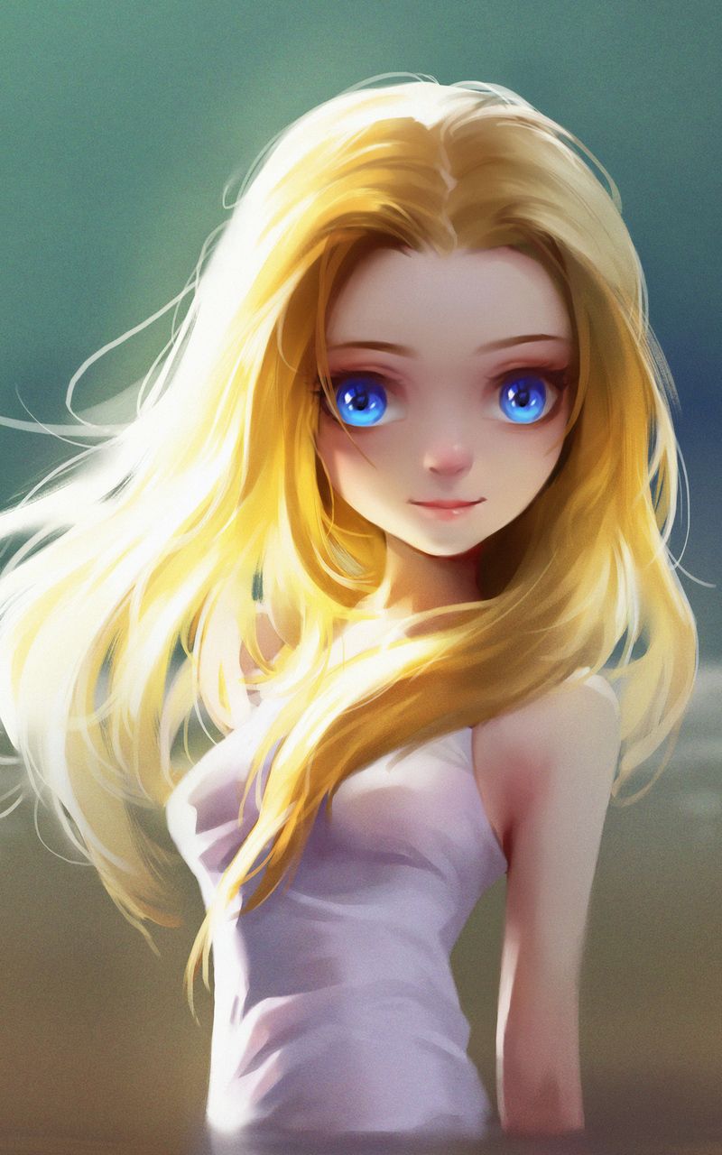 Realistic Anime Girl With Short Blonde Hair