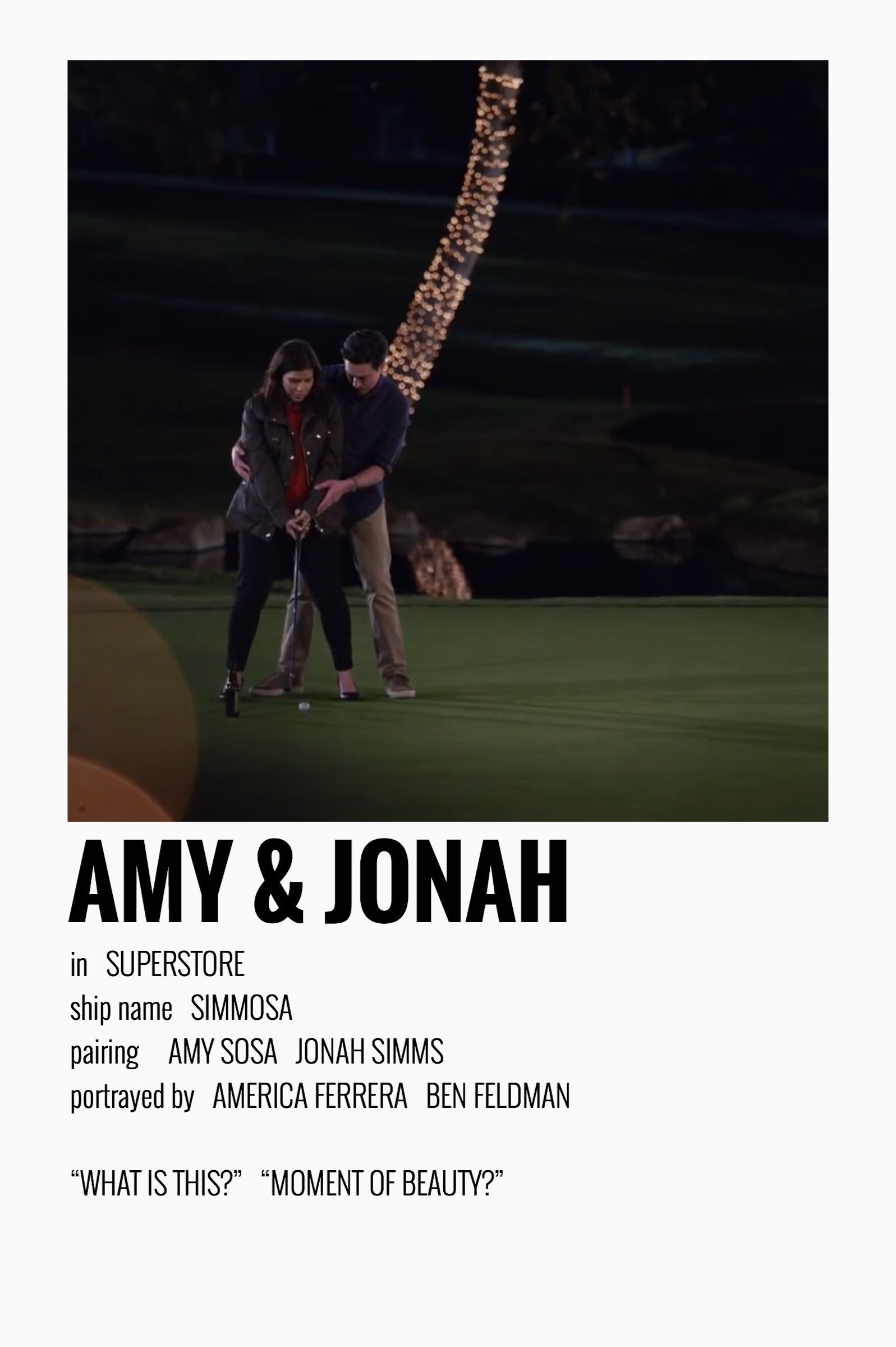 amy & jonah (superstore). Movie posters minimalist, Superstore tv show, I movie