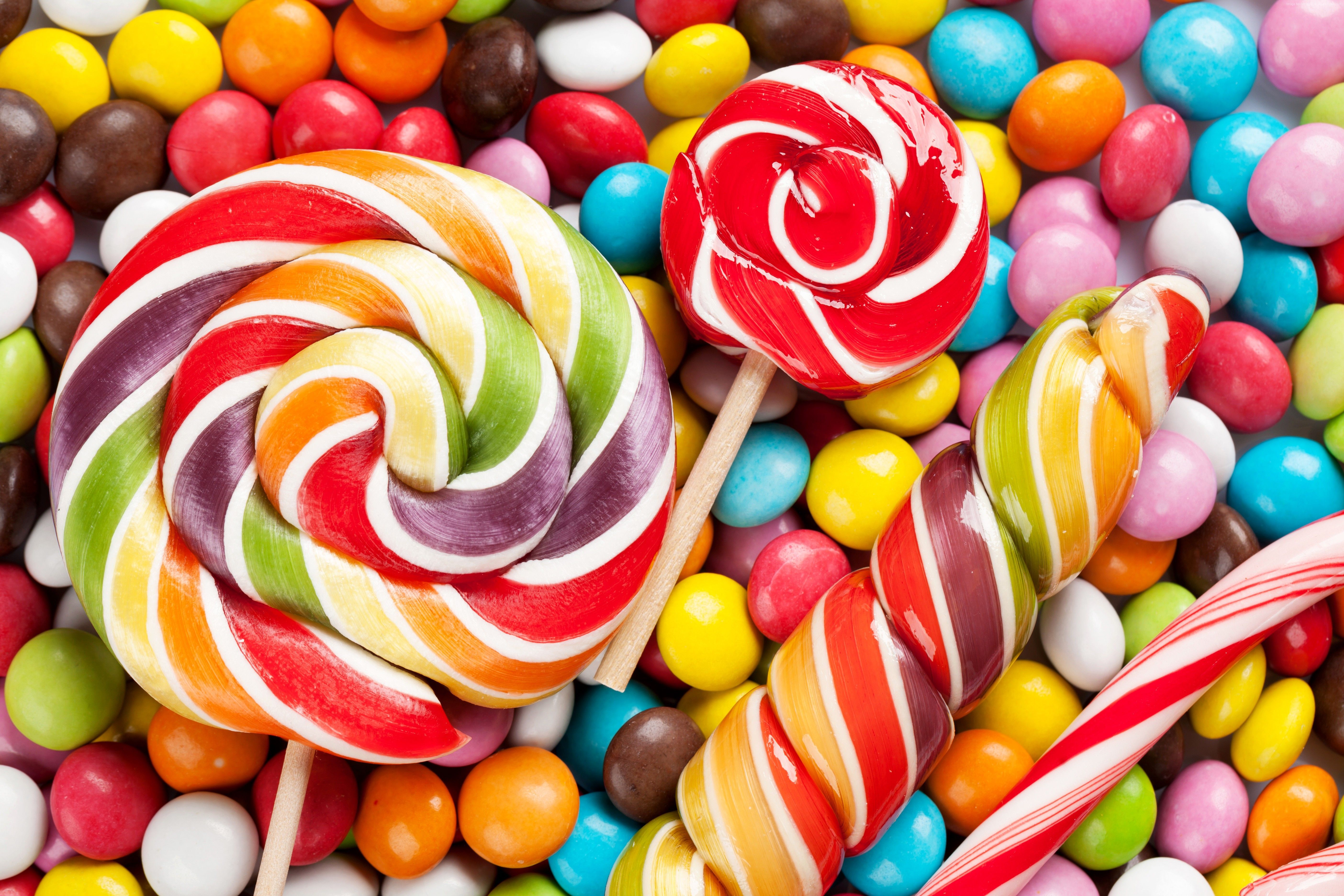 Wallpaper colorful, 4k, 5k wallpaper, candy, abstract. Candy image, Free candy, Lollipop