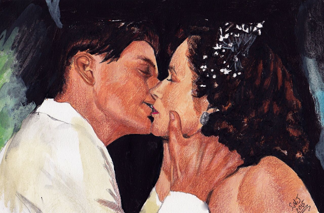 Wallpaper Back to the Future Man Couples in love George, Lorraine