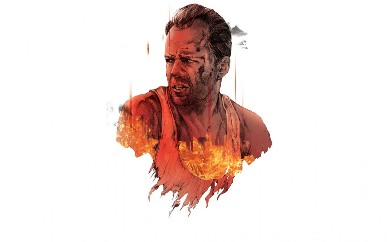 Desktop Wallpaper Bruce Willis, Die Hard Movie, Artwork, HD Image, Picture, Background, Jloshz