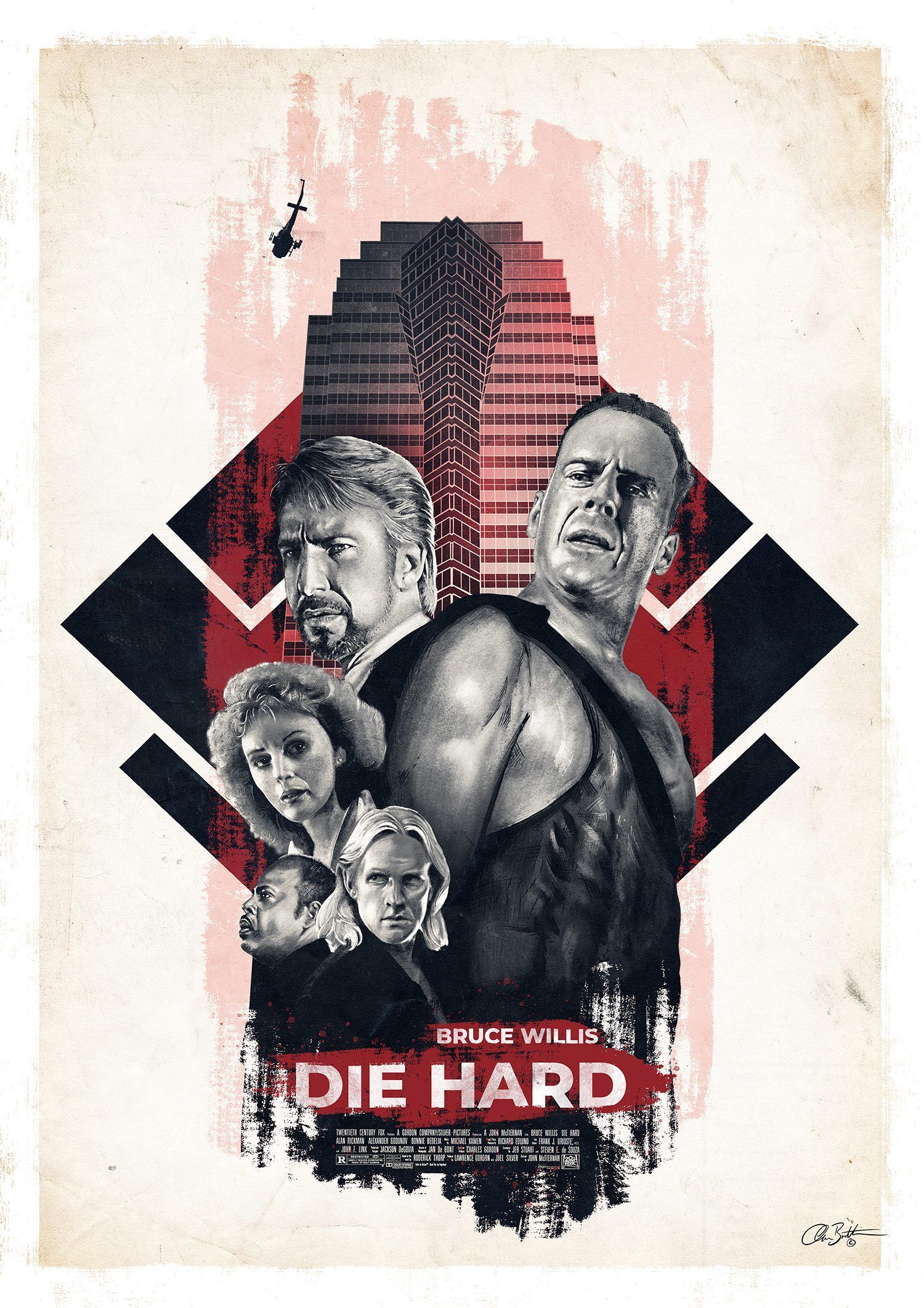 Die Hard (1988) [1500 x 2122]. Alternative movie posters, Movie posters, Movie poster art