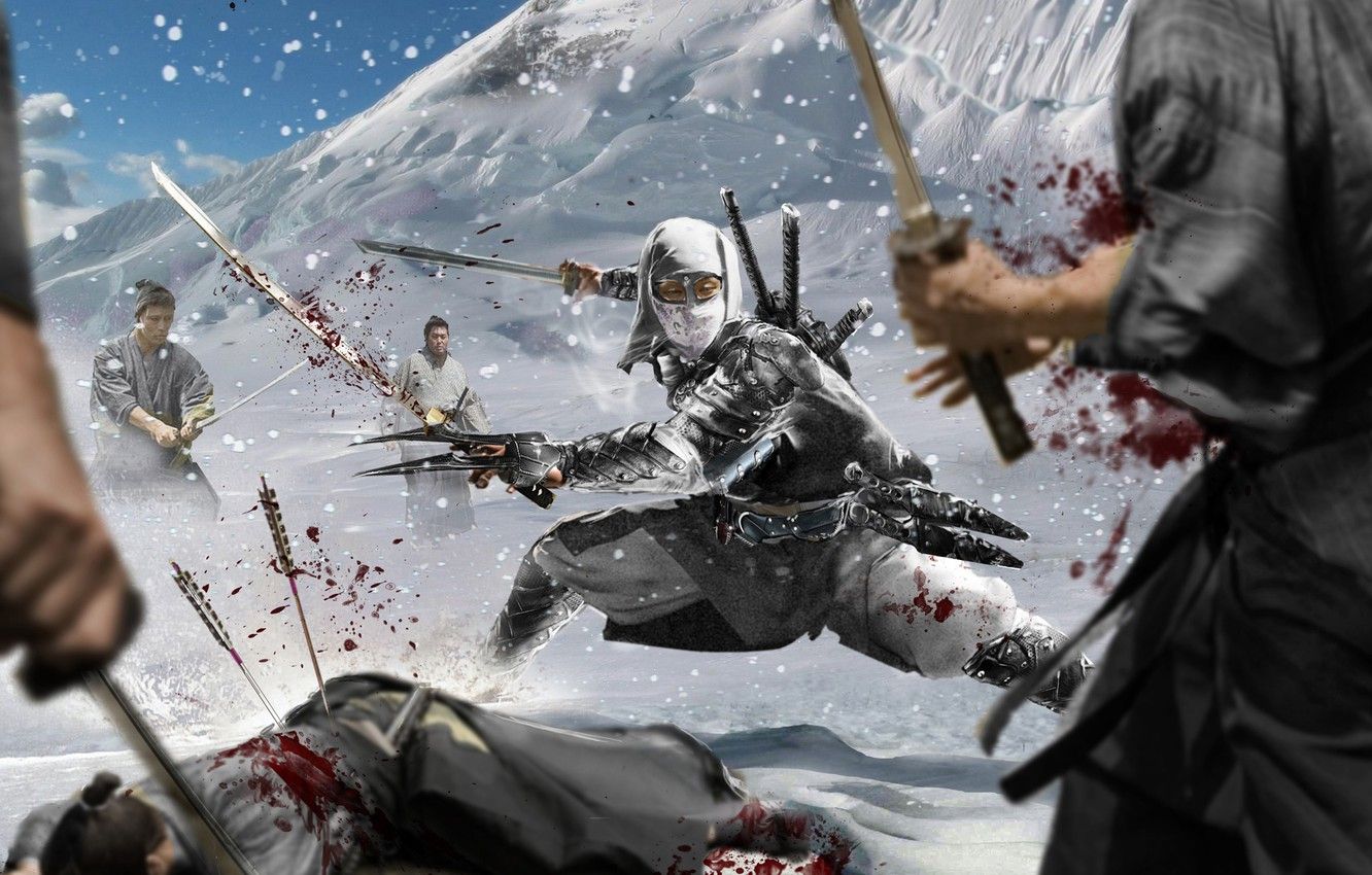 Wallpaper Warrior, Battle, Ninja, Swords, Fiction, Mask image for desktop, section фантастика