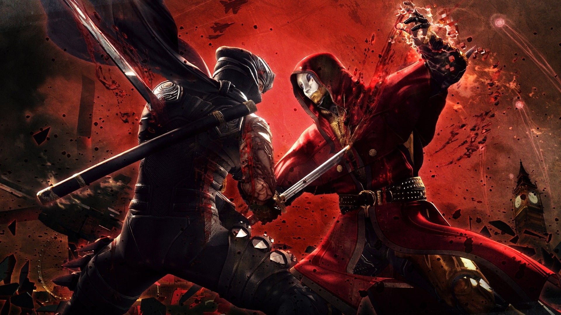 Download 1920x1080 HD Wallpaper ninja gaiden 3 sword battle mask spray, Desktop Background HD