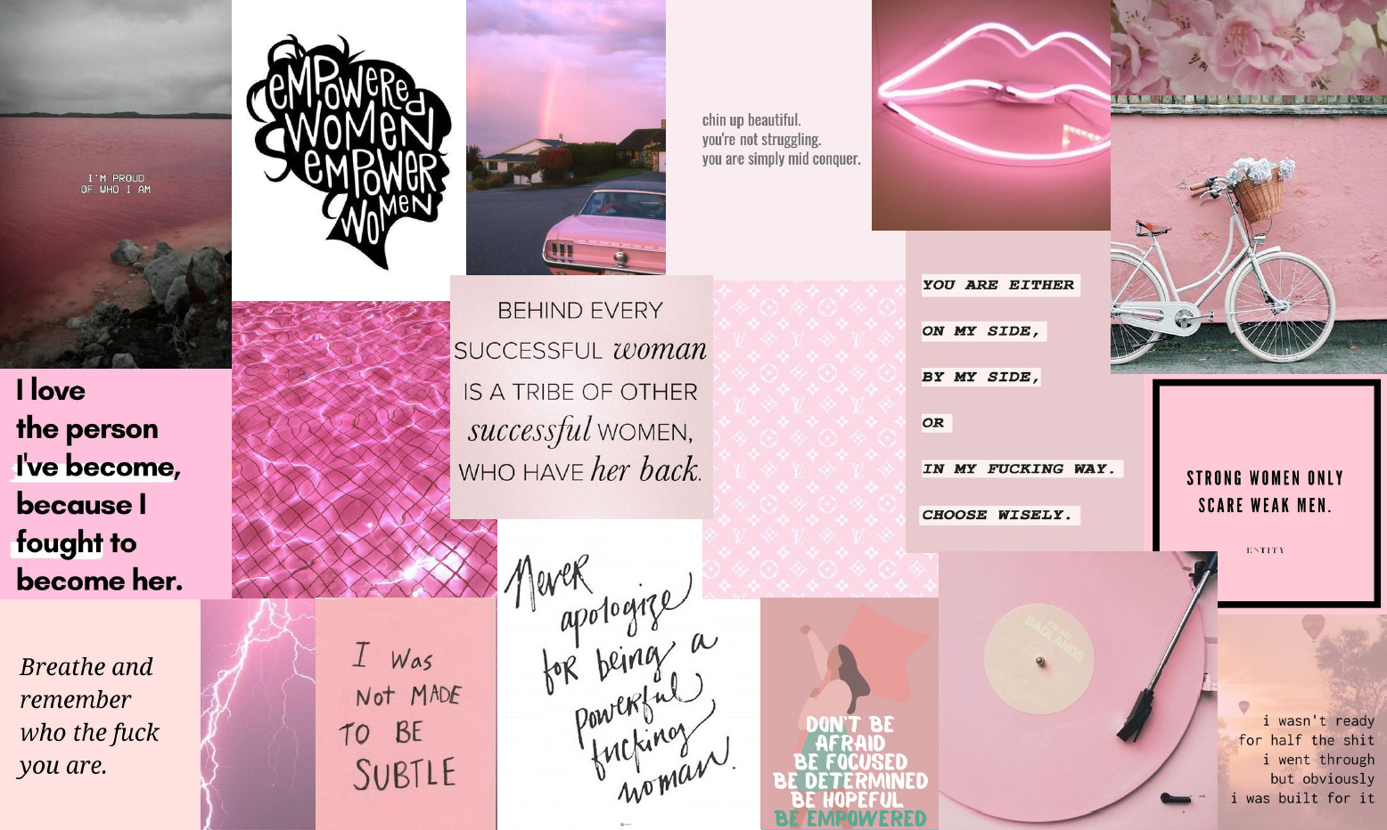 Pink Empowered Aesthetic Laptop Background. Cute desktop wallpaper, Aesthetic iphone wallpaper, Laptop wallpaper