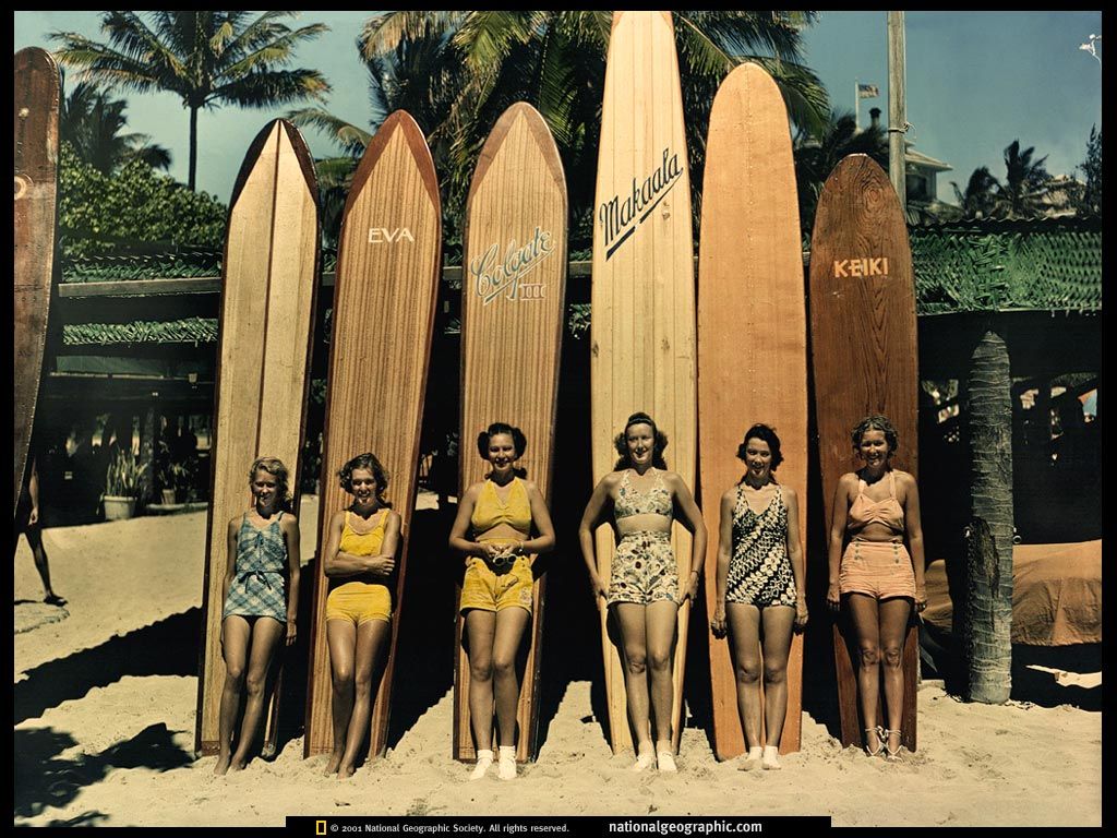 Vintage Beach Surf Wallpaper