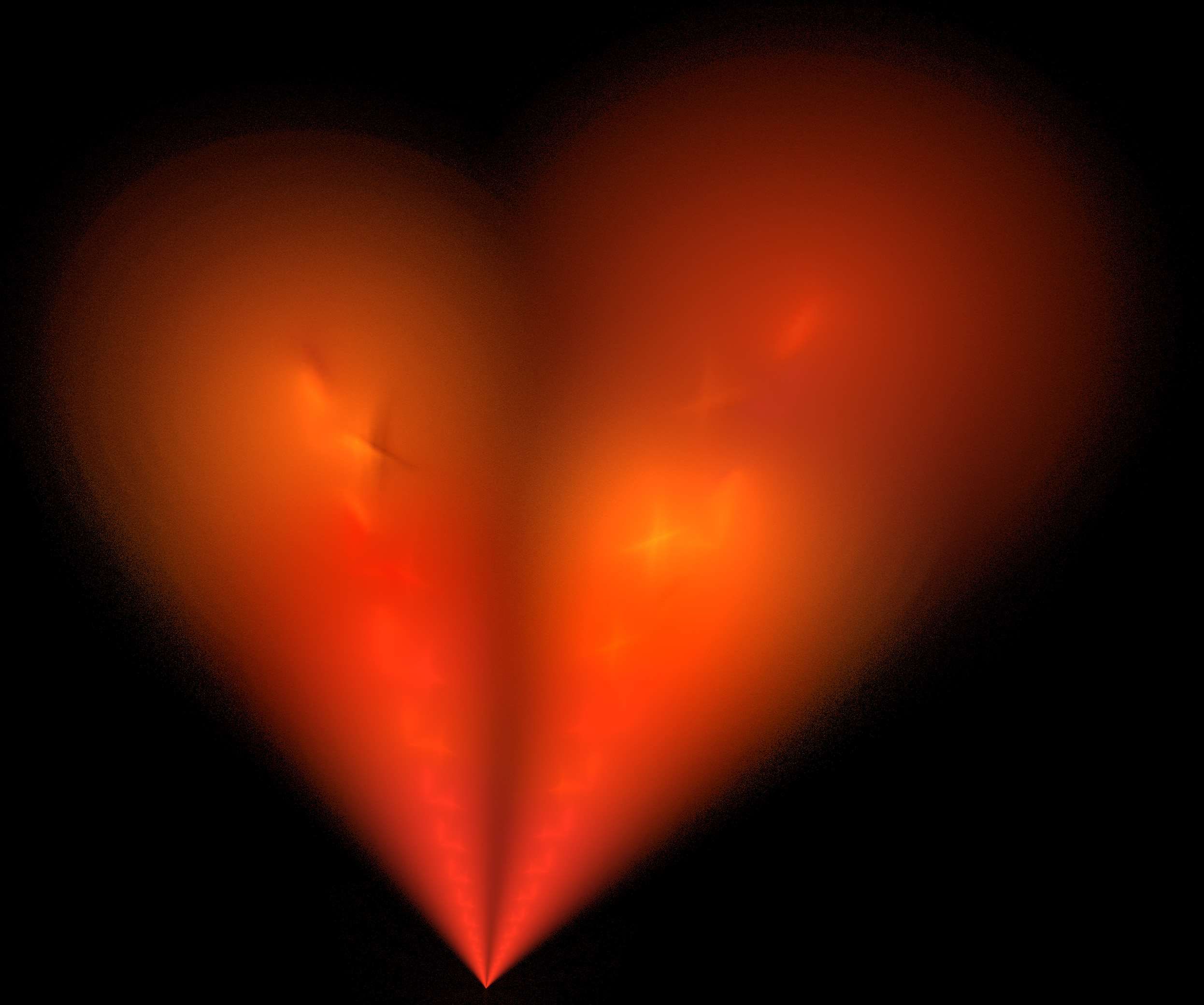 computer generated, digital, flame fractal, fractal, glow, heart, love, orange, passion, red, valentine wallpaper