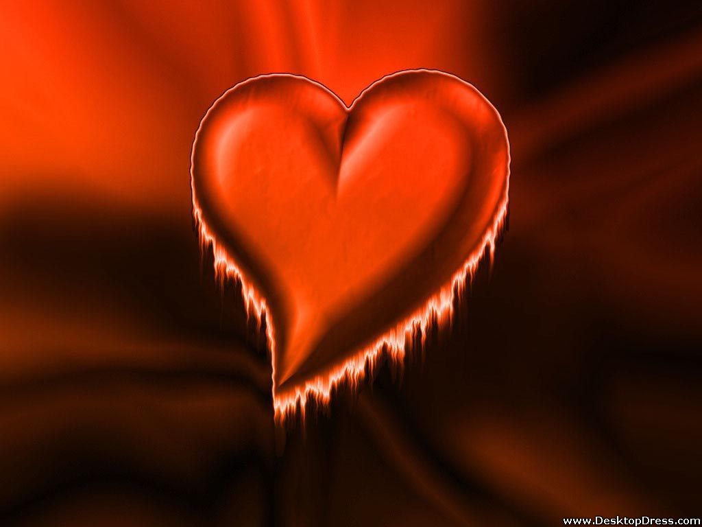Desktop Wallpaper 3D Background Orange Heart