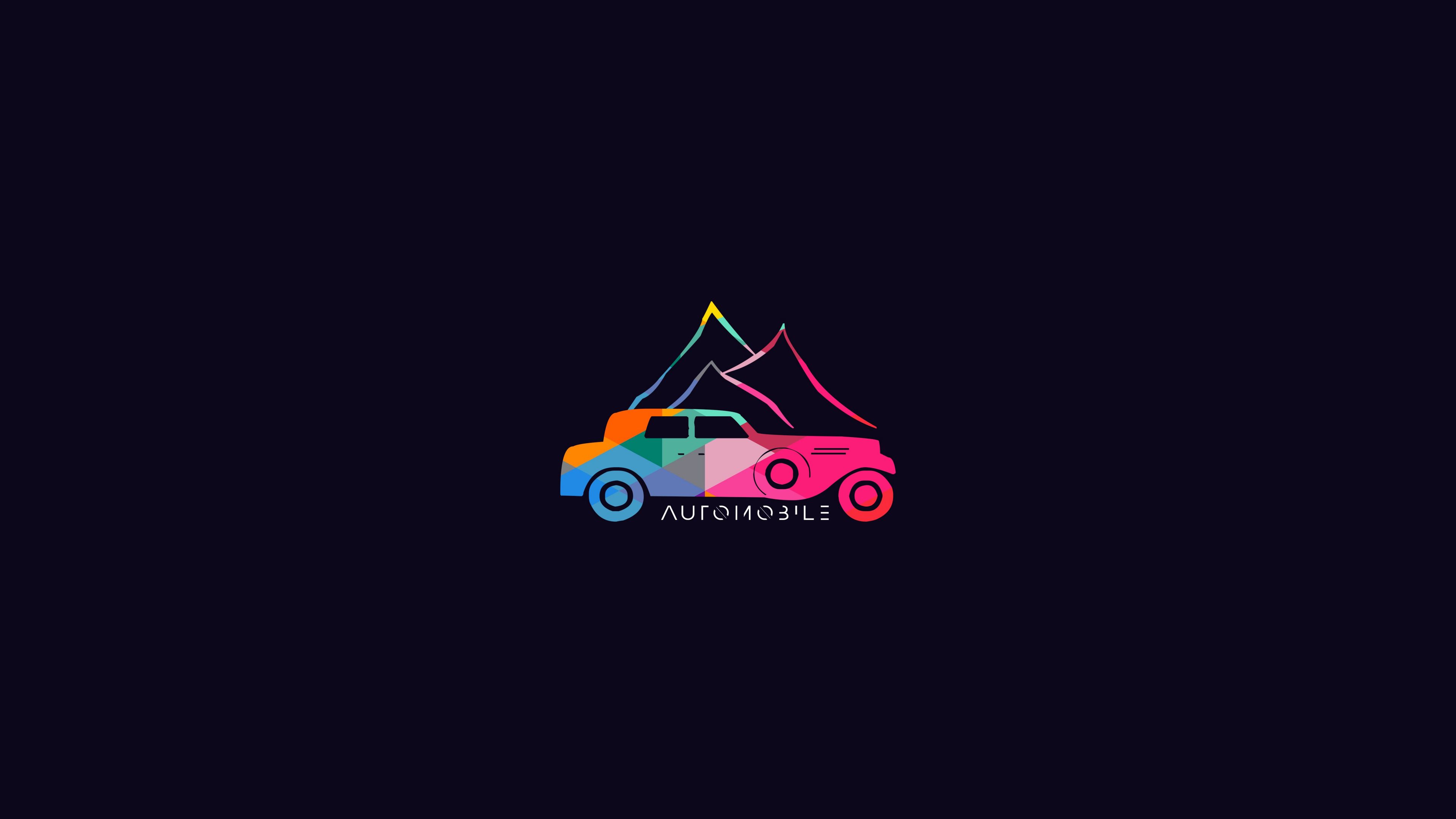 Desktop Wallpaper Car, Mountains, Colorful, Minimal, HD Image, Picture, Background, Nwpvzh