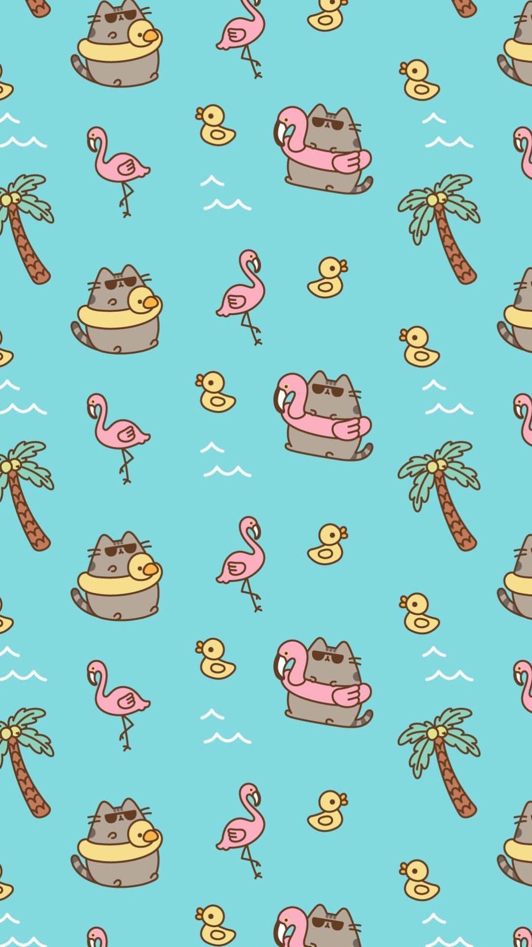 Pusheen Summer Wallpaper