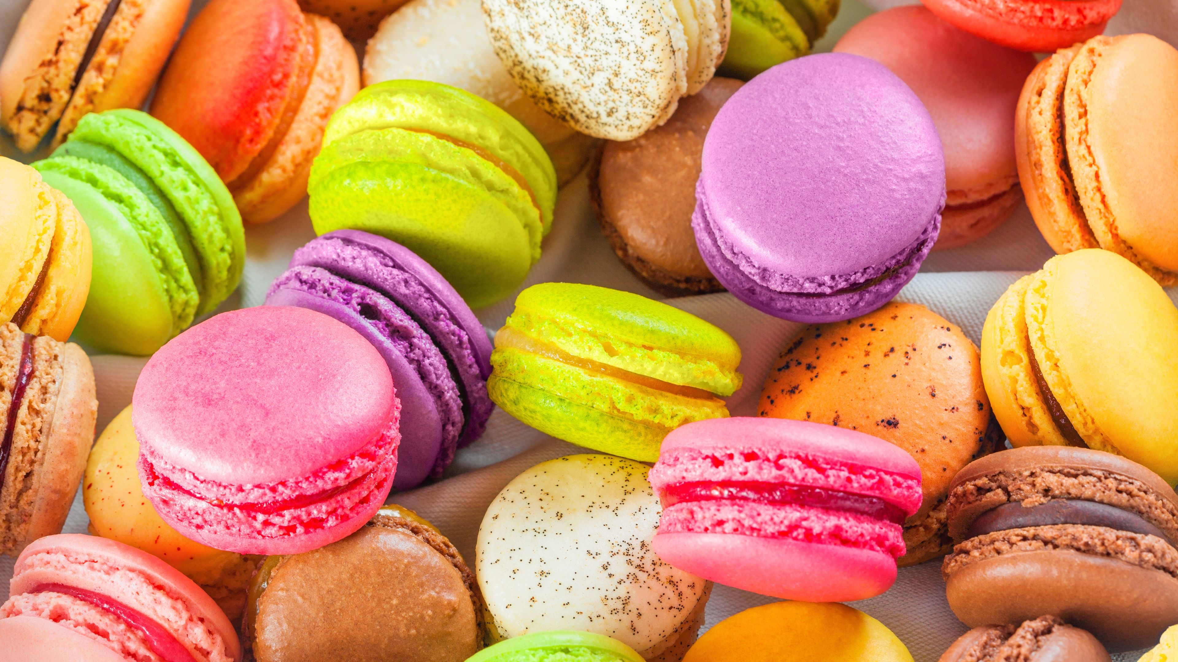 Wallpaper Colorful almond macarons, sweet food 3840x2160 UHD 4K Picture, Image