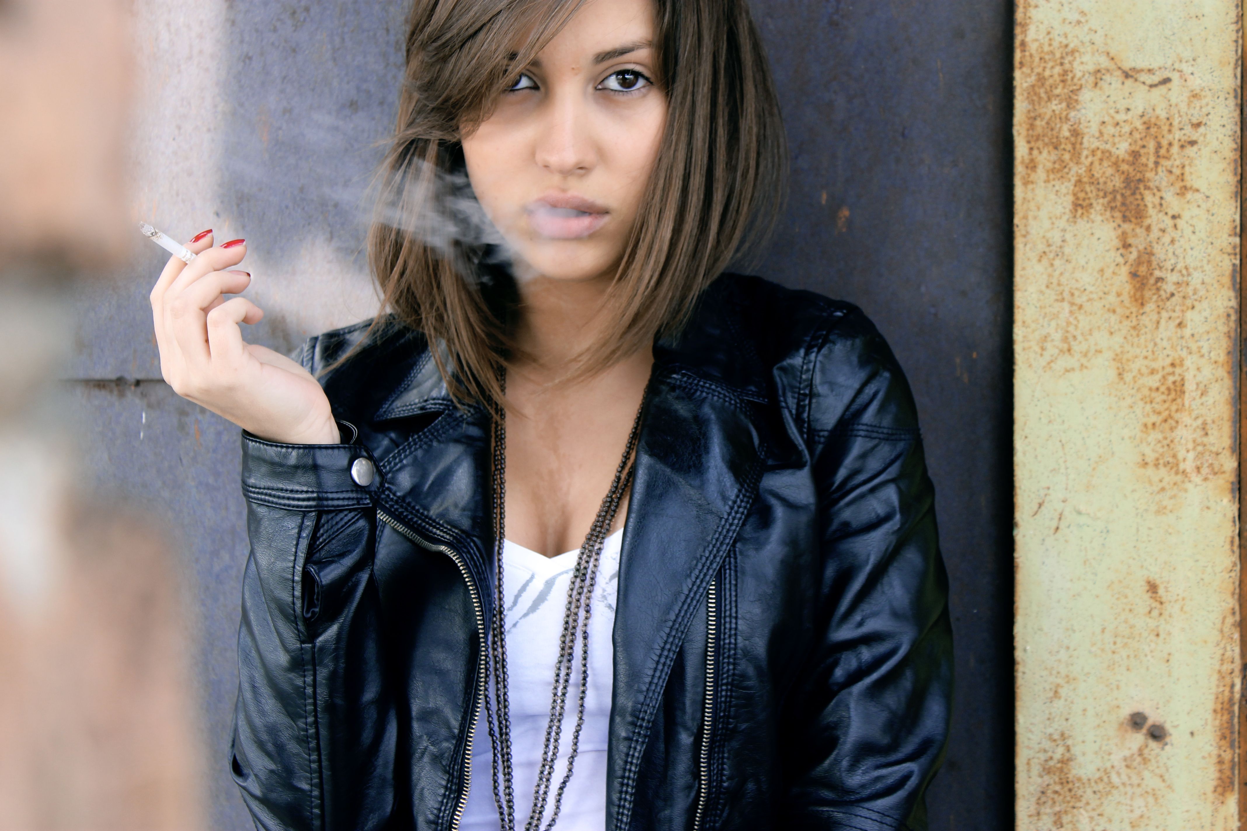 Wallpaper, beauty, girl, fashion model, black hair, long hair, outerwear, socialite, textile, brown hair, jeans, denim, leather jacket, photo shoot 4272x2848