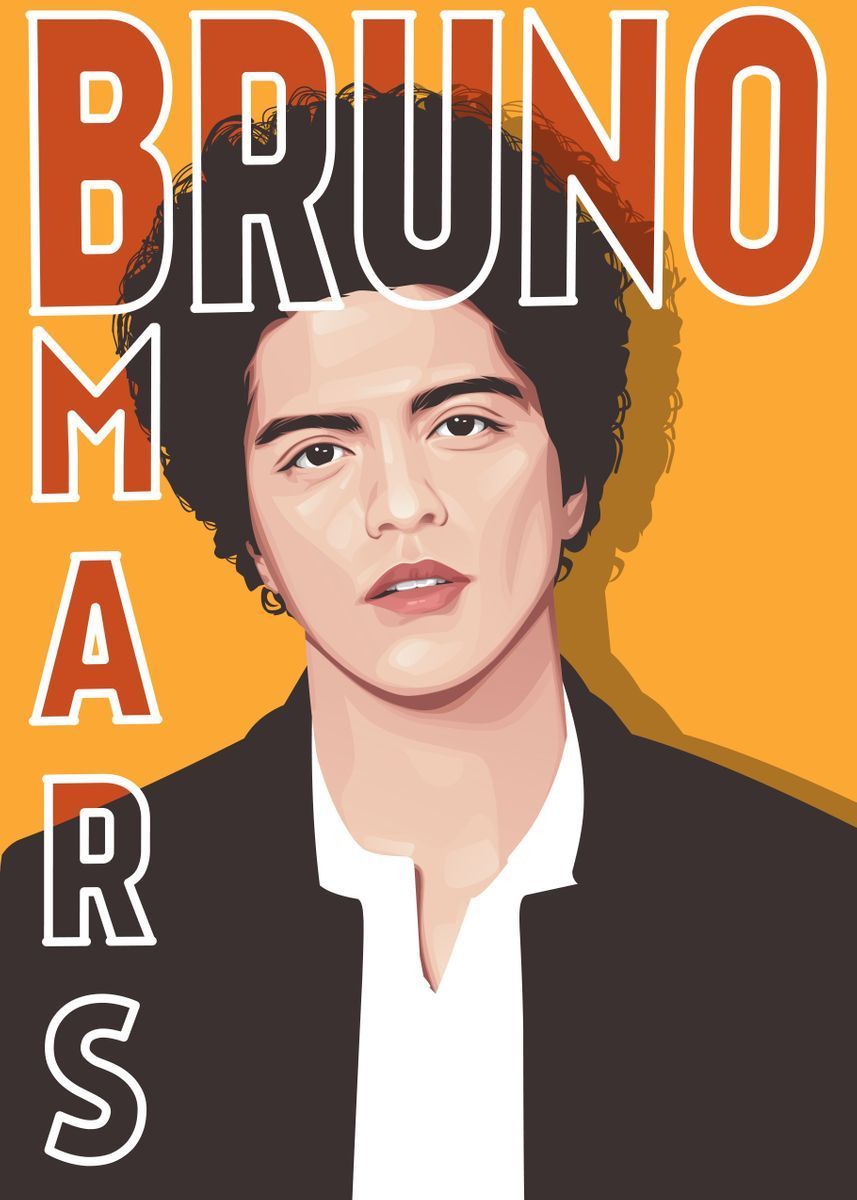 BRUNO MARS VECTOR ART' Metal Poster Print Collection. Displate. Bruno mars, Mars wallpaper, Bruno mars album