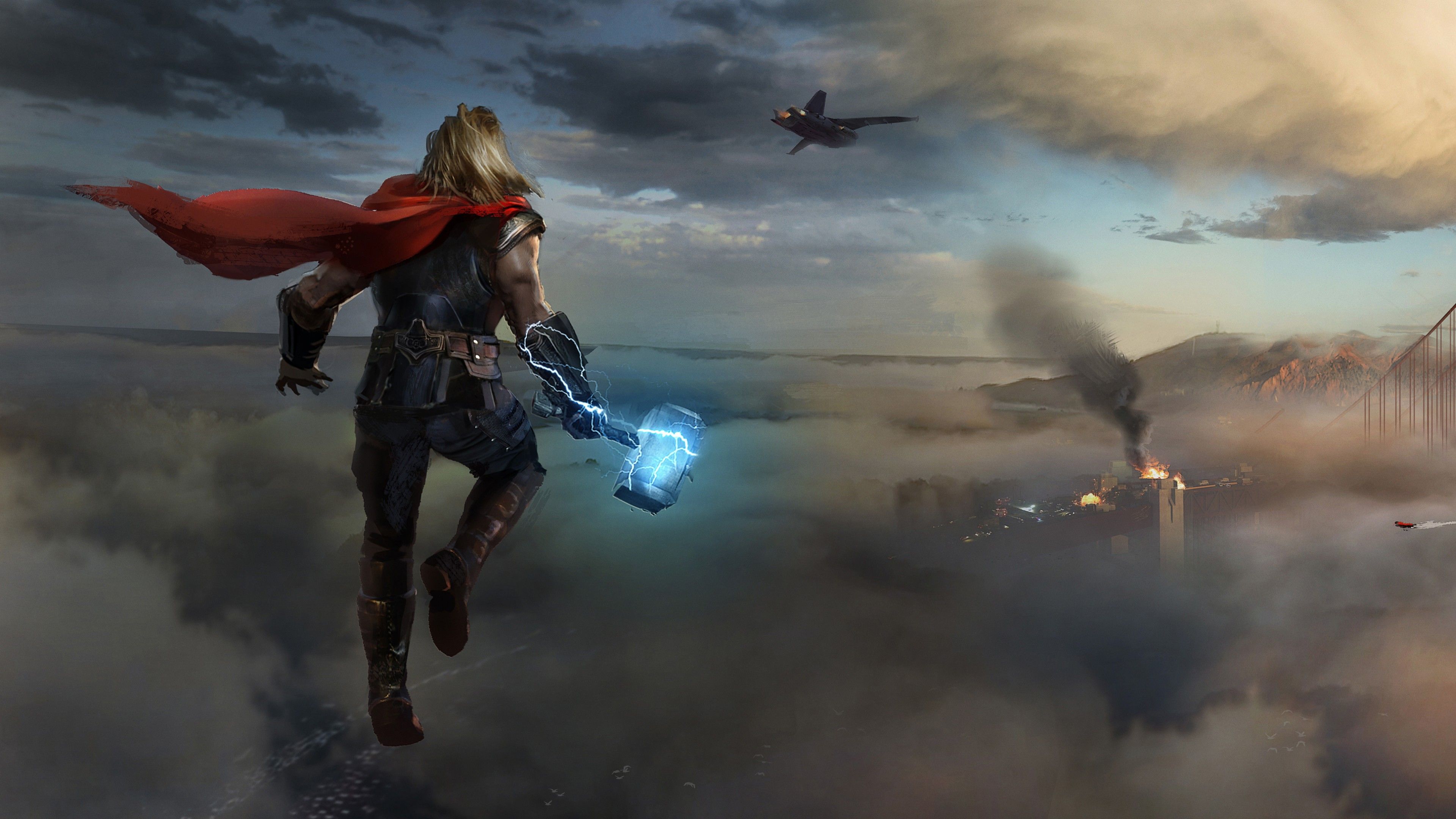 Thor Approaching Marvels Avengers 4K HD Games Wallpaper