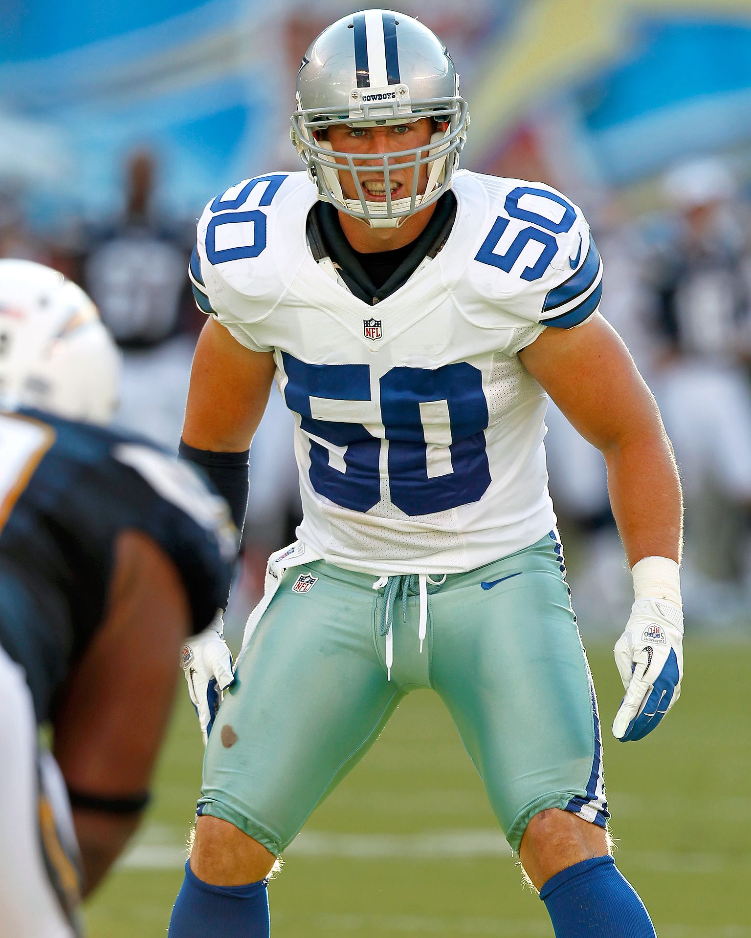 Dallas Cowboys' linebacker Sean Lee drinks coffee during NFL games.