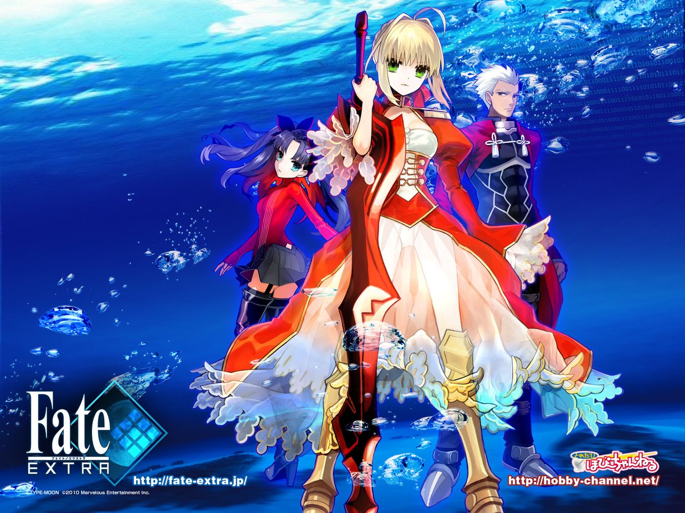 Type Moon Wada Rco Fate Extra Fate Stay Night Archer Saber Extra Toosaka Rin Wallpaper