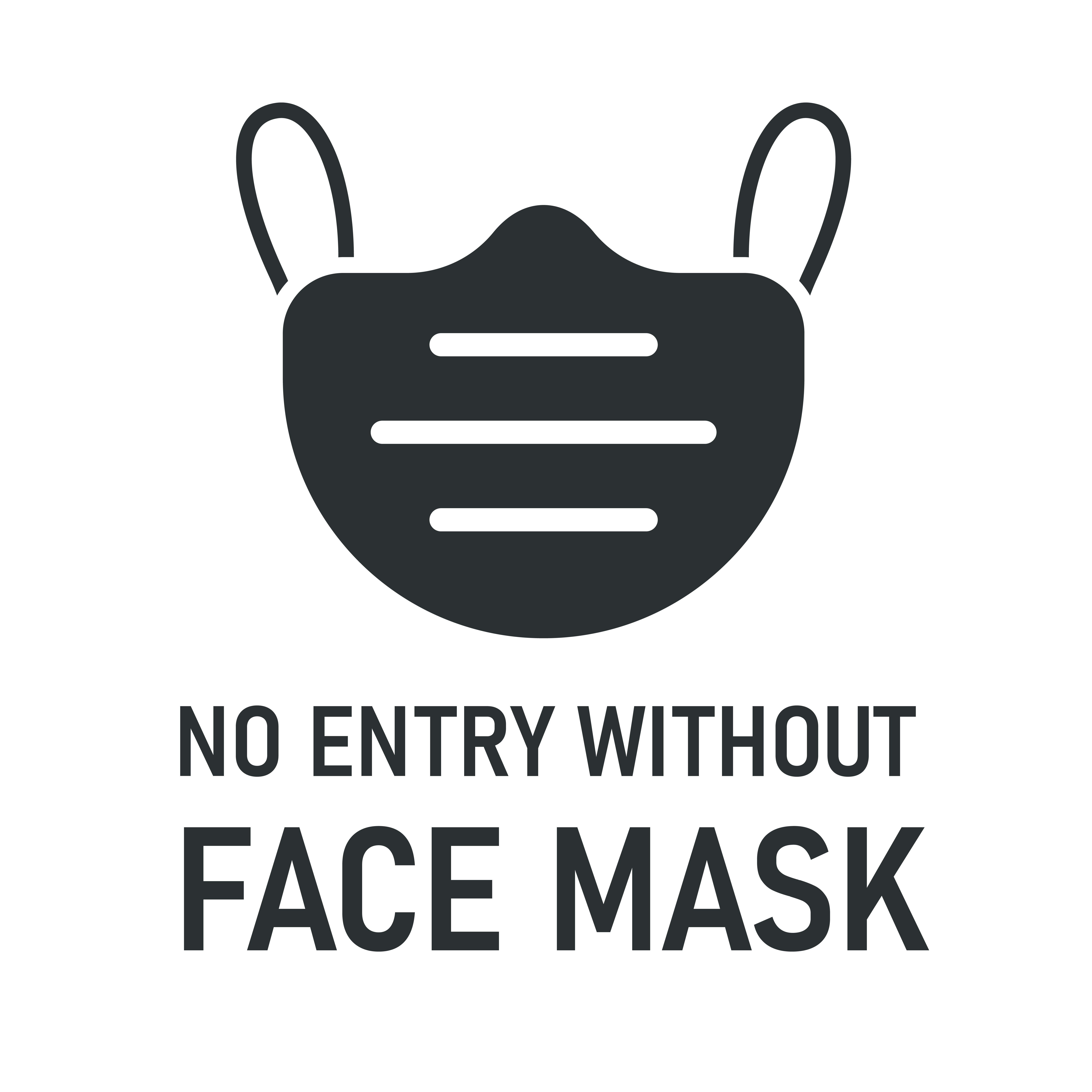 No Entry Without Face Mask with Mask Icon
