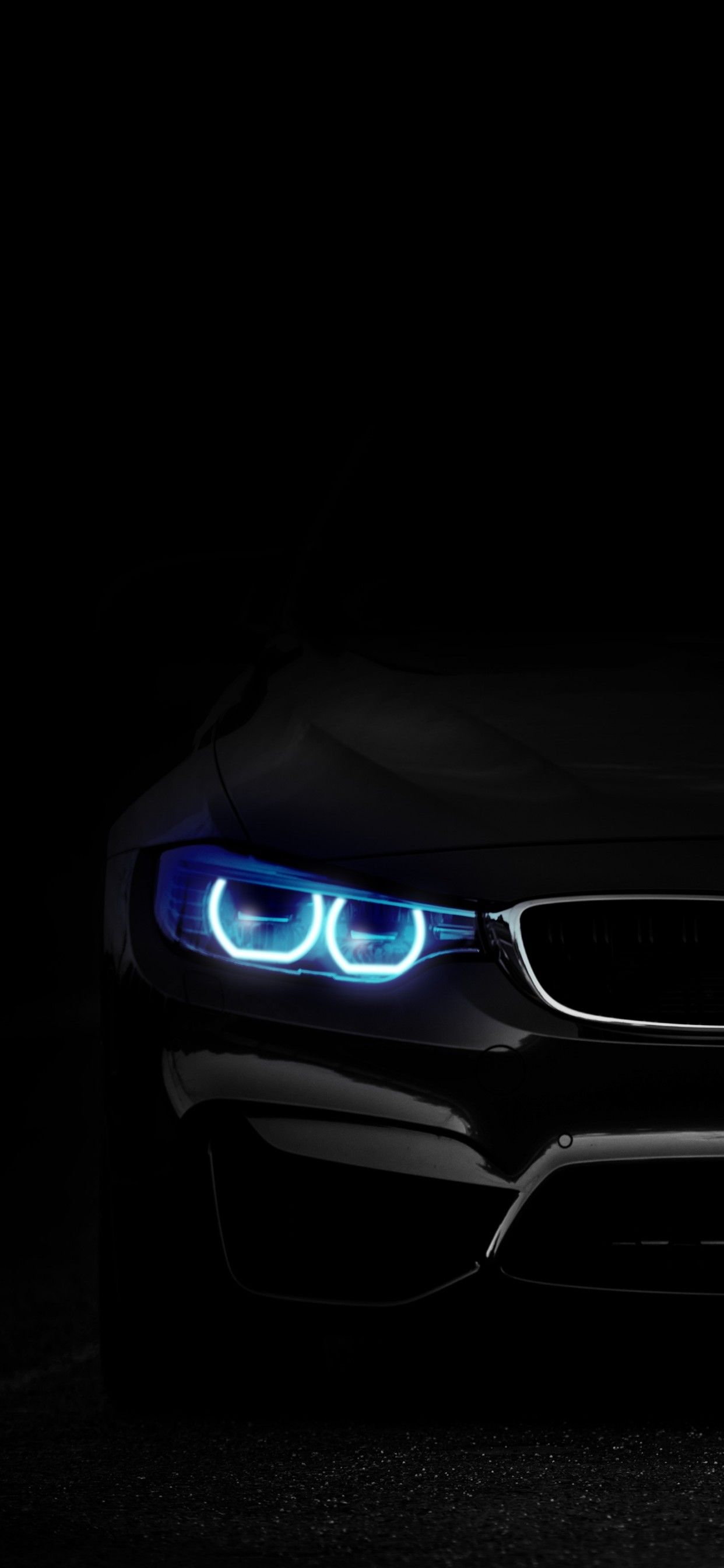 BMW M3 4K Wallpaper, Angel Eyes, Black Background, 5K, Black Dark