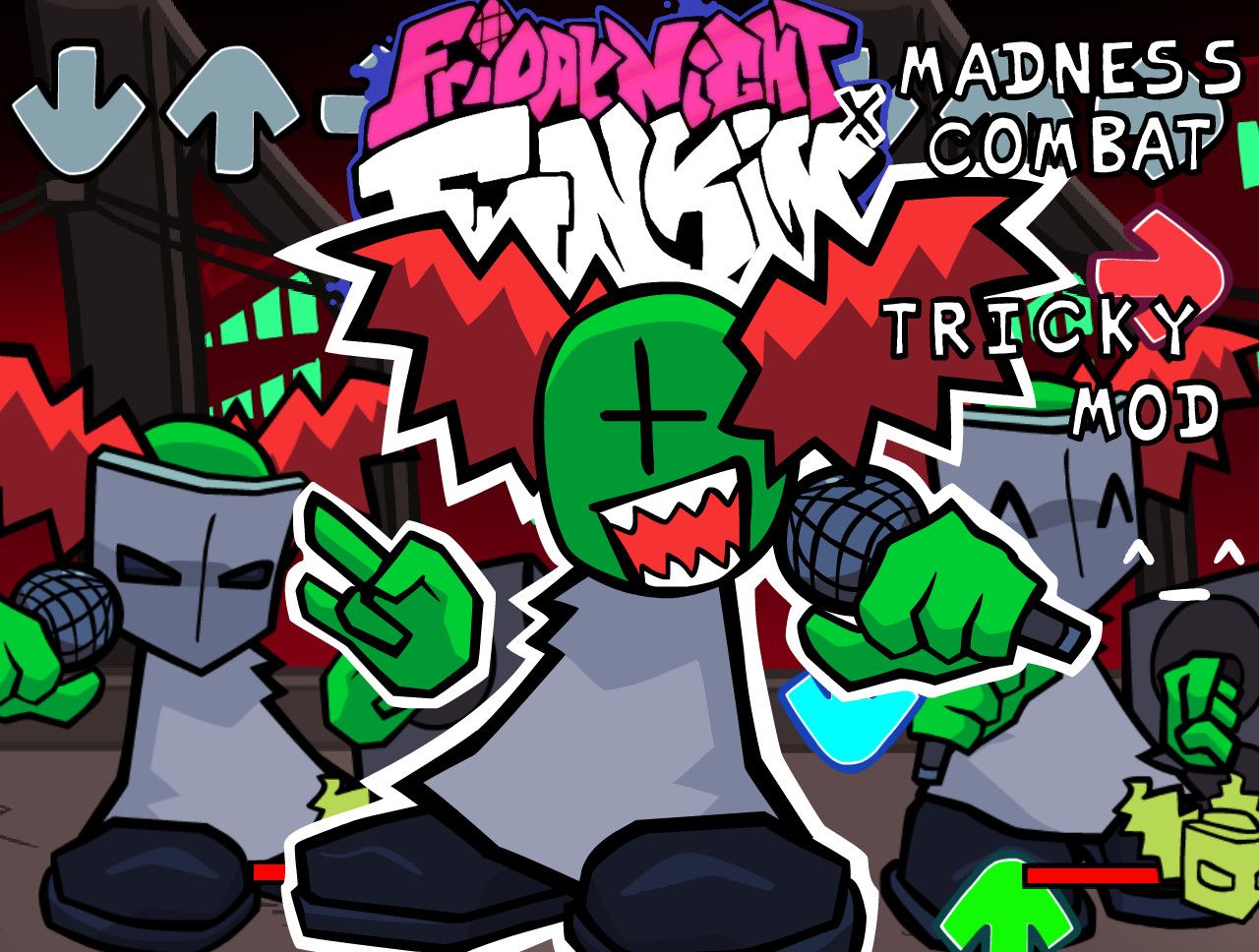 the tricky mod but tricky look how madness combat [Friday Night Funkin']  [Mods]