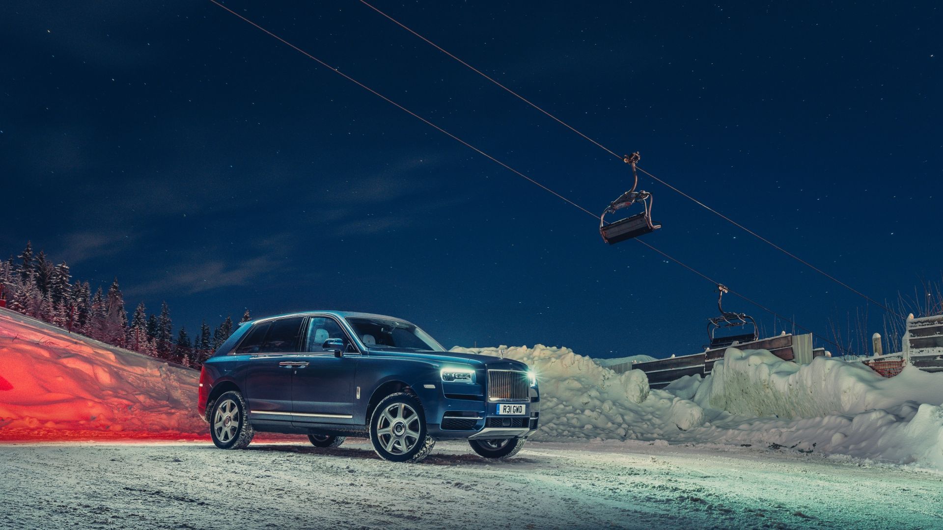 Desktop Wallpaper Blue, Rolls Royce Cullinan, Car, HD Image, Picture, Background, 653488