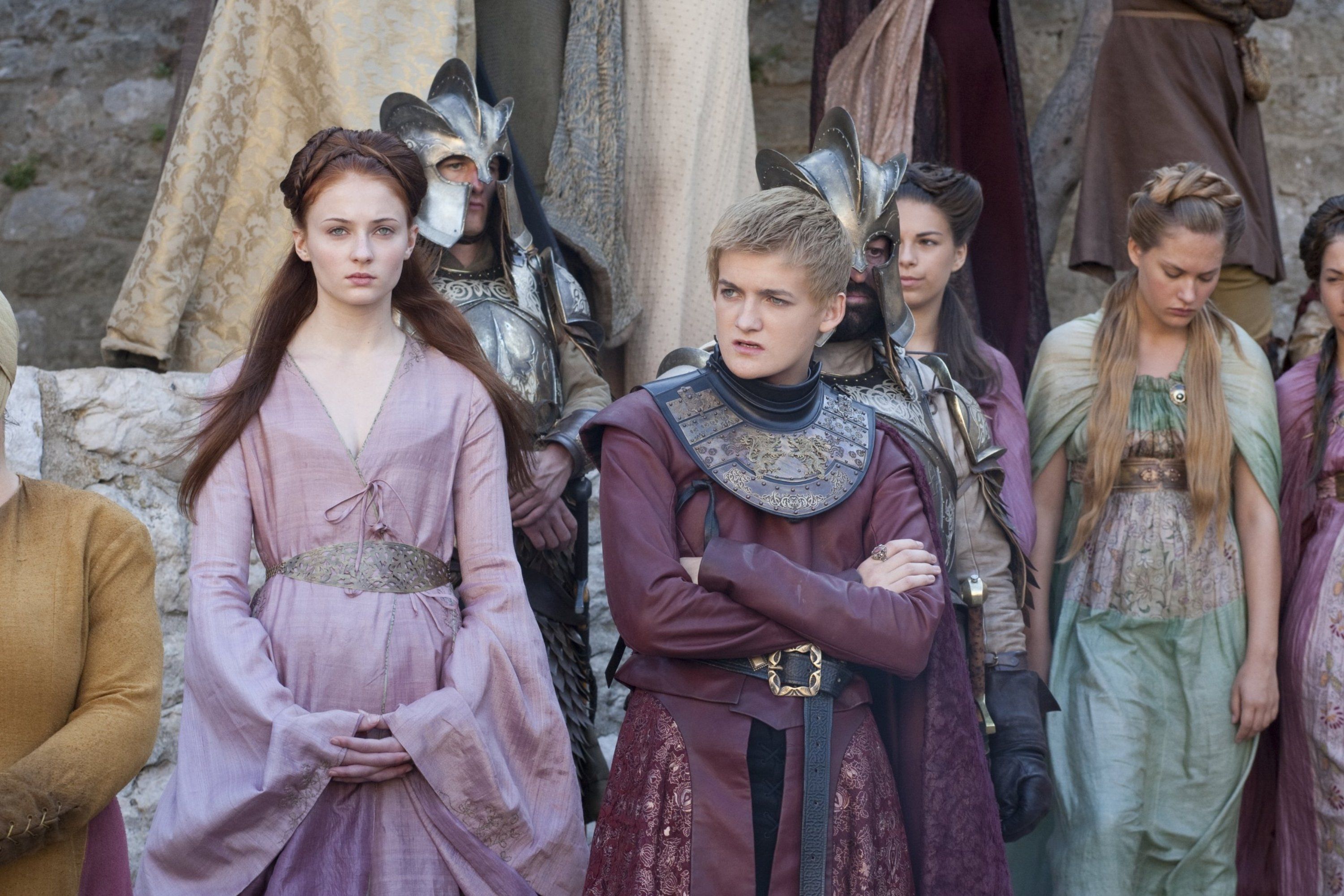 3001x2001 Jack Gleeson, Joffrey Baratheon, Sophie Turner, Sansa Stark wallpaper