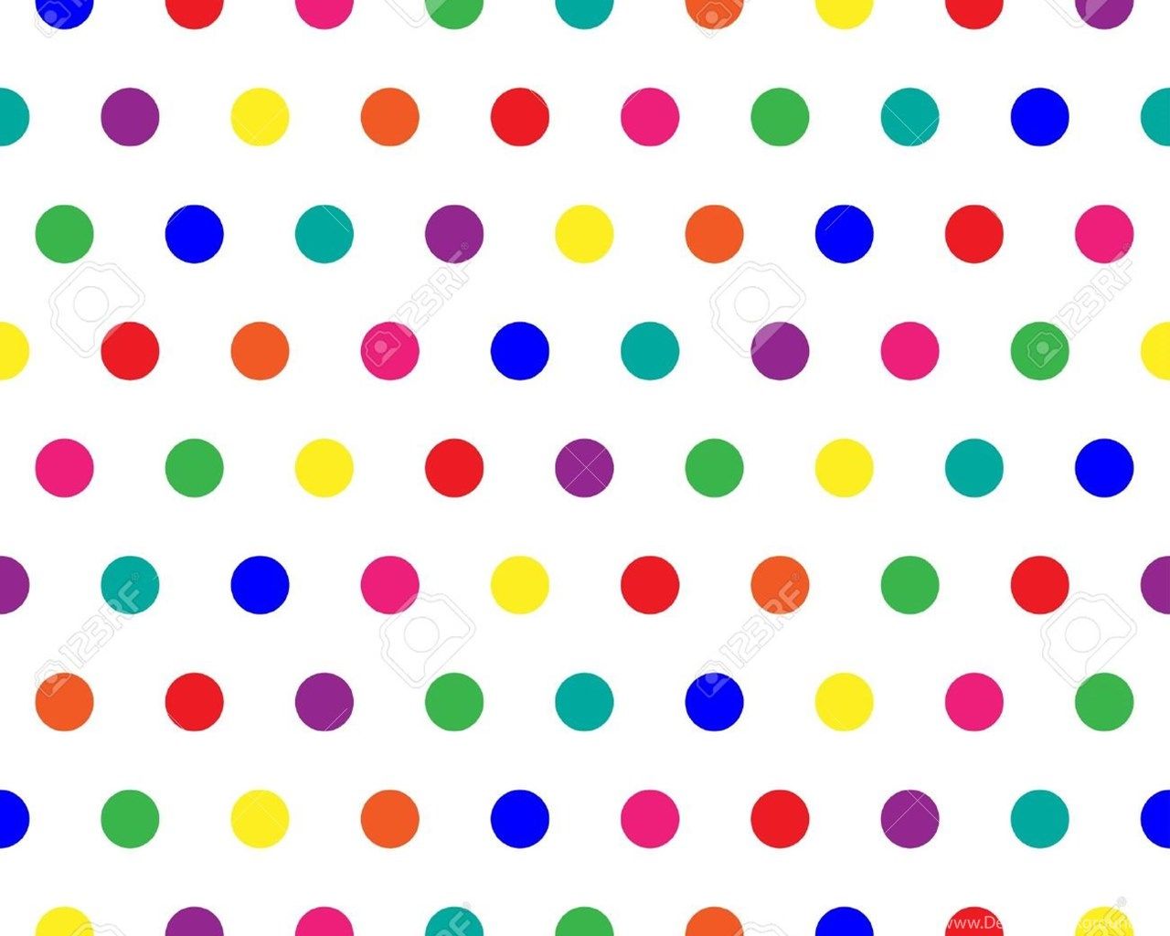 Rainbow Polka Dot White Background Desktop Background