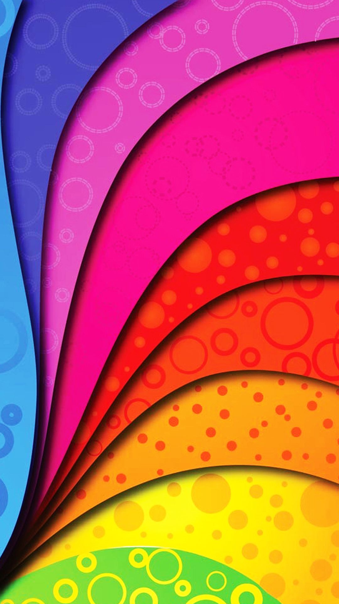 Colorful Swirl Rainbow Dots Android Wallpaper free download