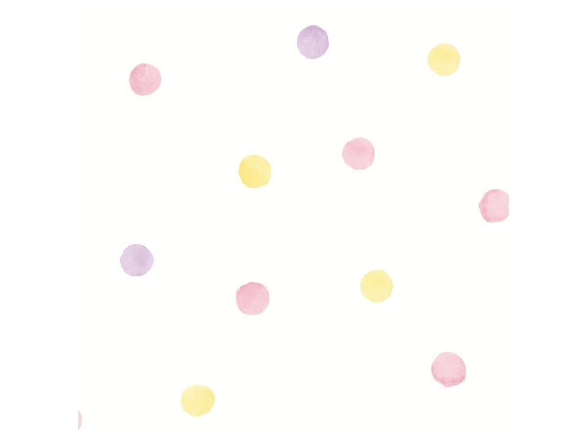 Over The Rainbow Wallpaper Polka Dots 91000 Pink Yellow