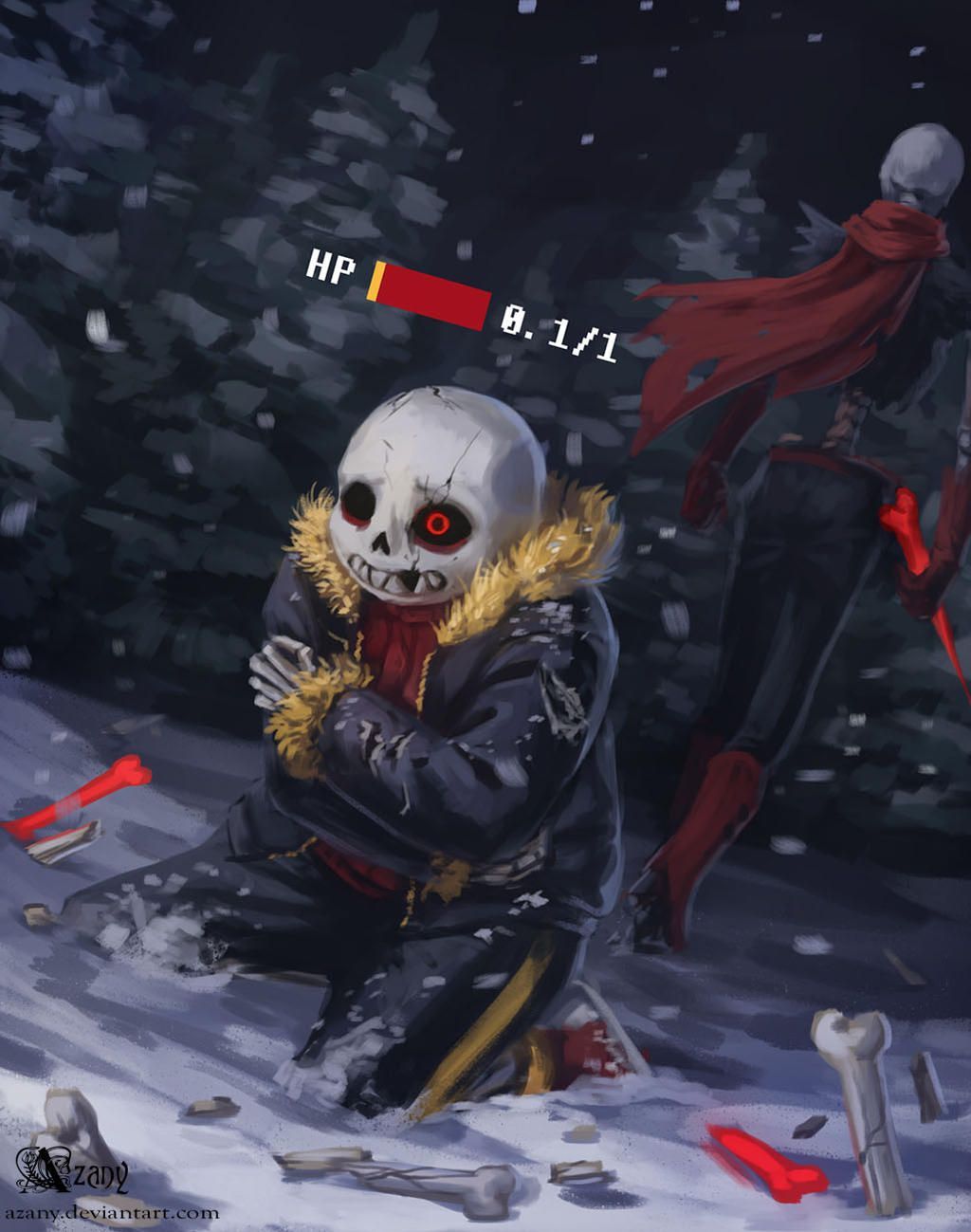 Know your place. Papyrus & Sans.. UnderFell. Undertale AU.. By Azany. Anime undertale, Undertale au, Undertale cute