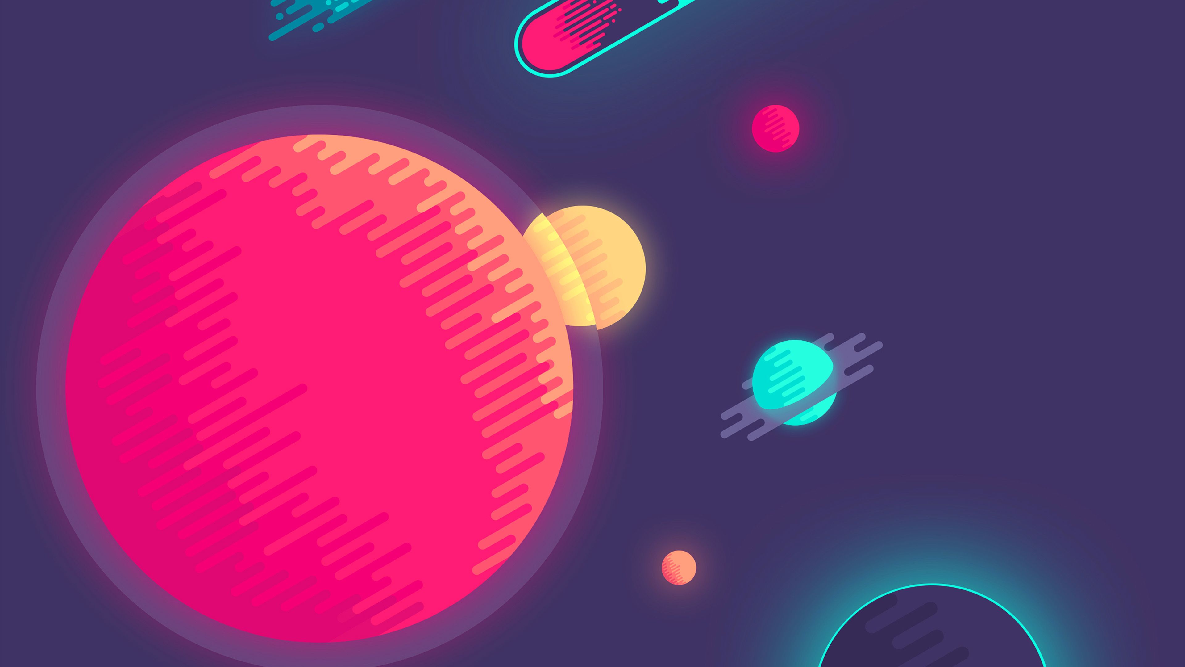 Space Minimal Art Illustration Wallpaper