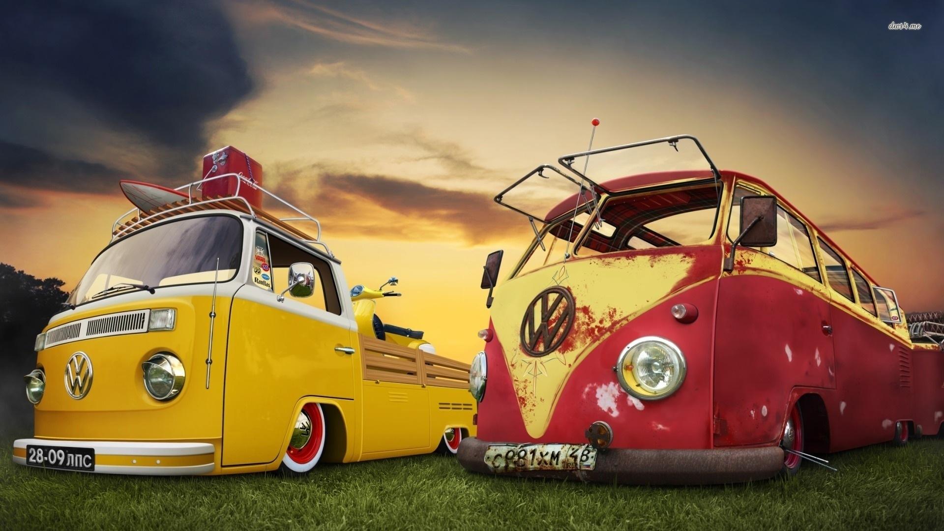 Beach VW Van Wallpaper