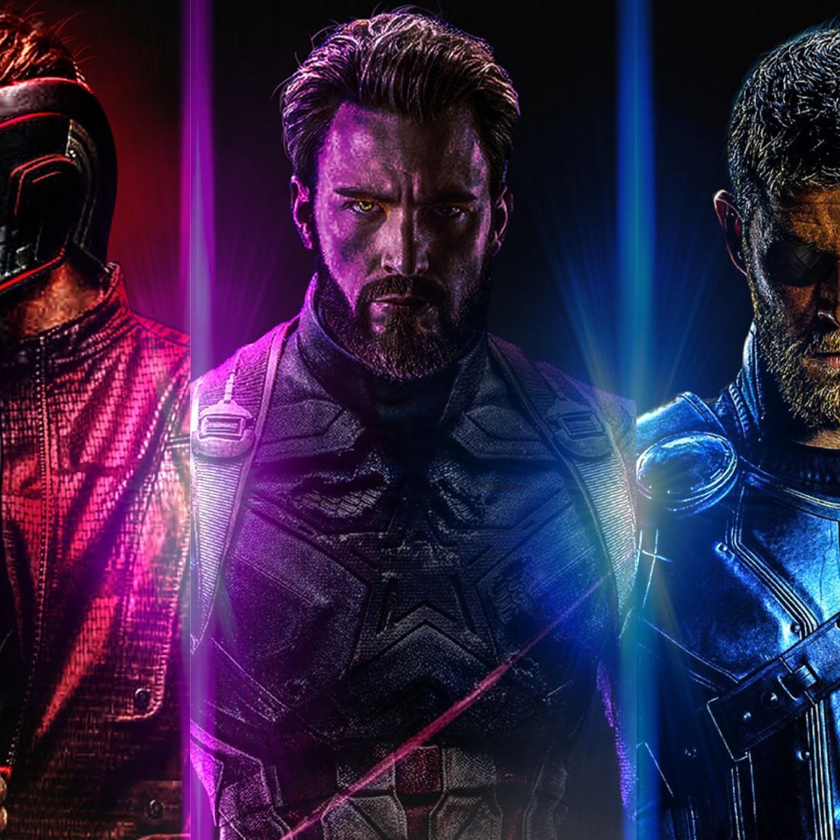 Desktop Wallpaper Avengers: Infinity War, Star Lord, Captain America, Thor, HD Image, Picture, Background, 36ce50